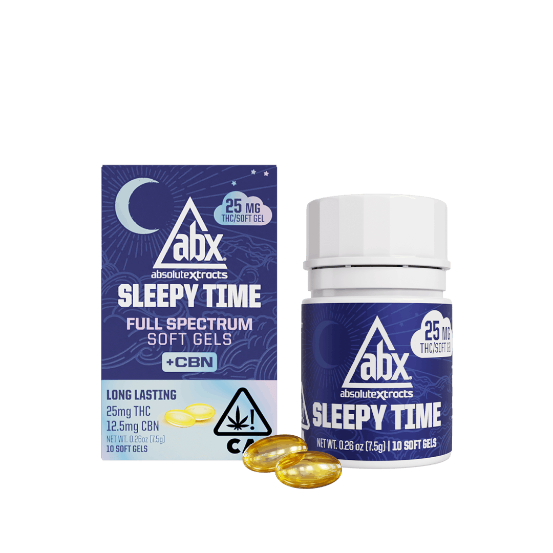 25mg Sleepy Time Solventless + CBN Soft Gels - 10ct - Absolute Extracts (ABX) - 10 Pack Mixed - $30 - Tinctures/Capsules
