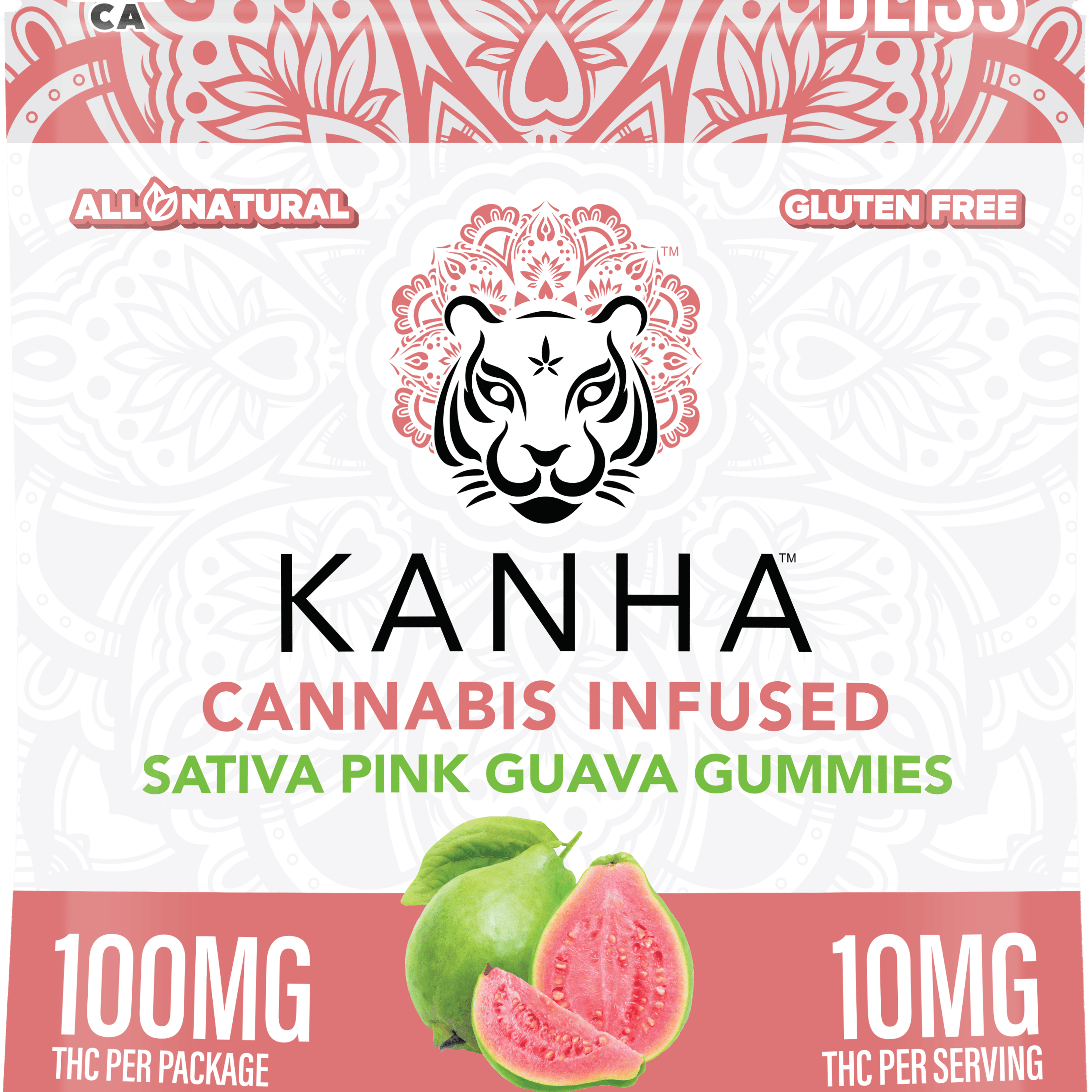 Gummies: Sativa Pink Guava - 100mg - Kanha Gummies - - $17.50 - Edibles