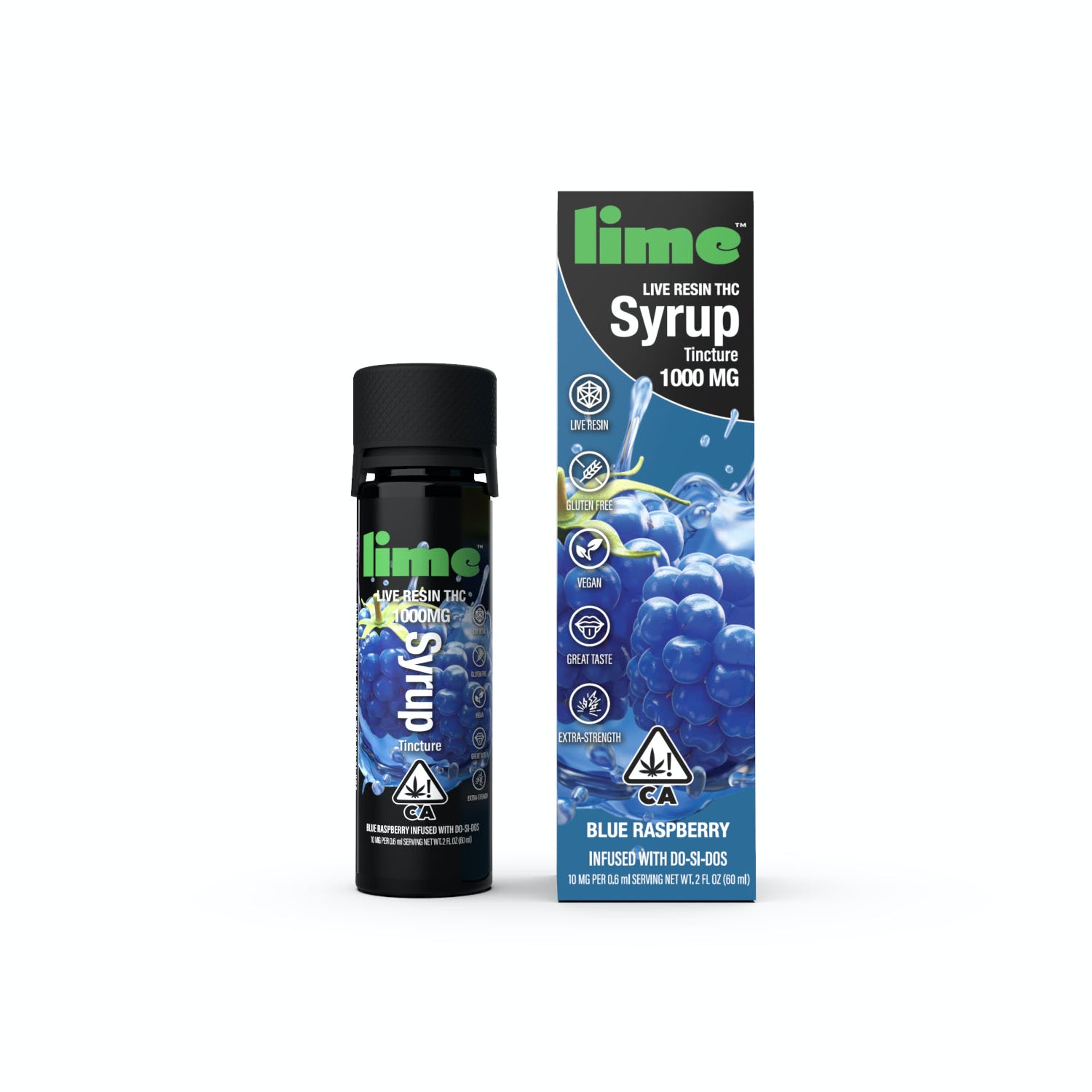 1000mg Live Resin THC Syrup Tincture | Blue Raspberry - LIME - - $21.50 - Edibles