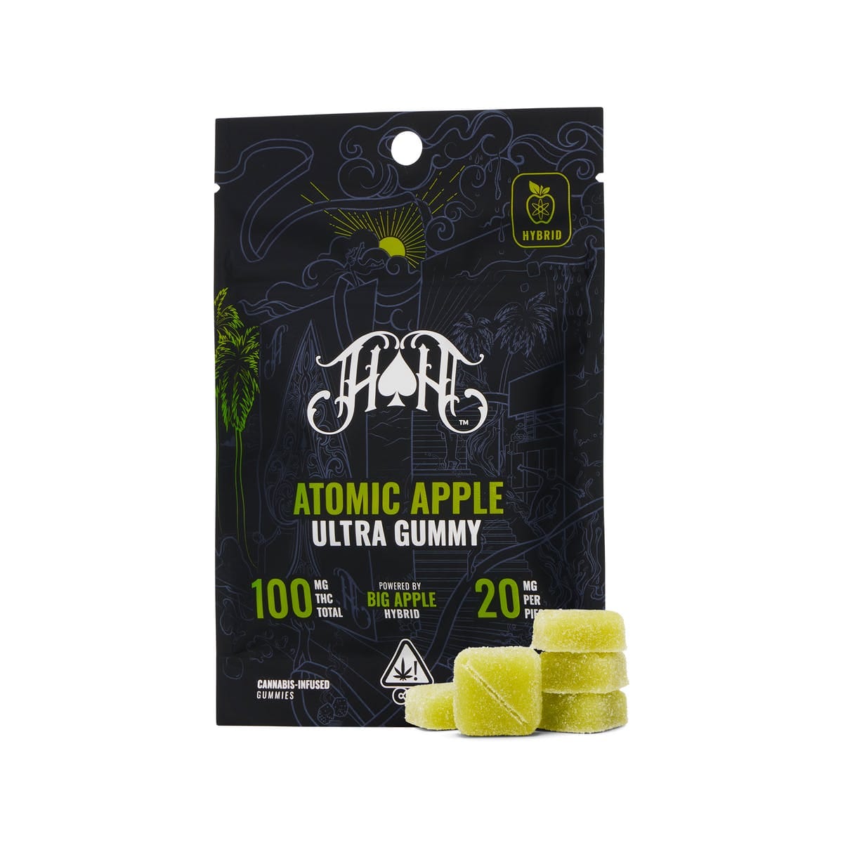 Atomic Apple "Big Apple" THC Gummy Pack (20mg x 5) - 100mg - Heavy Hitters -  - $17 - Edibles