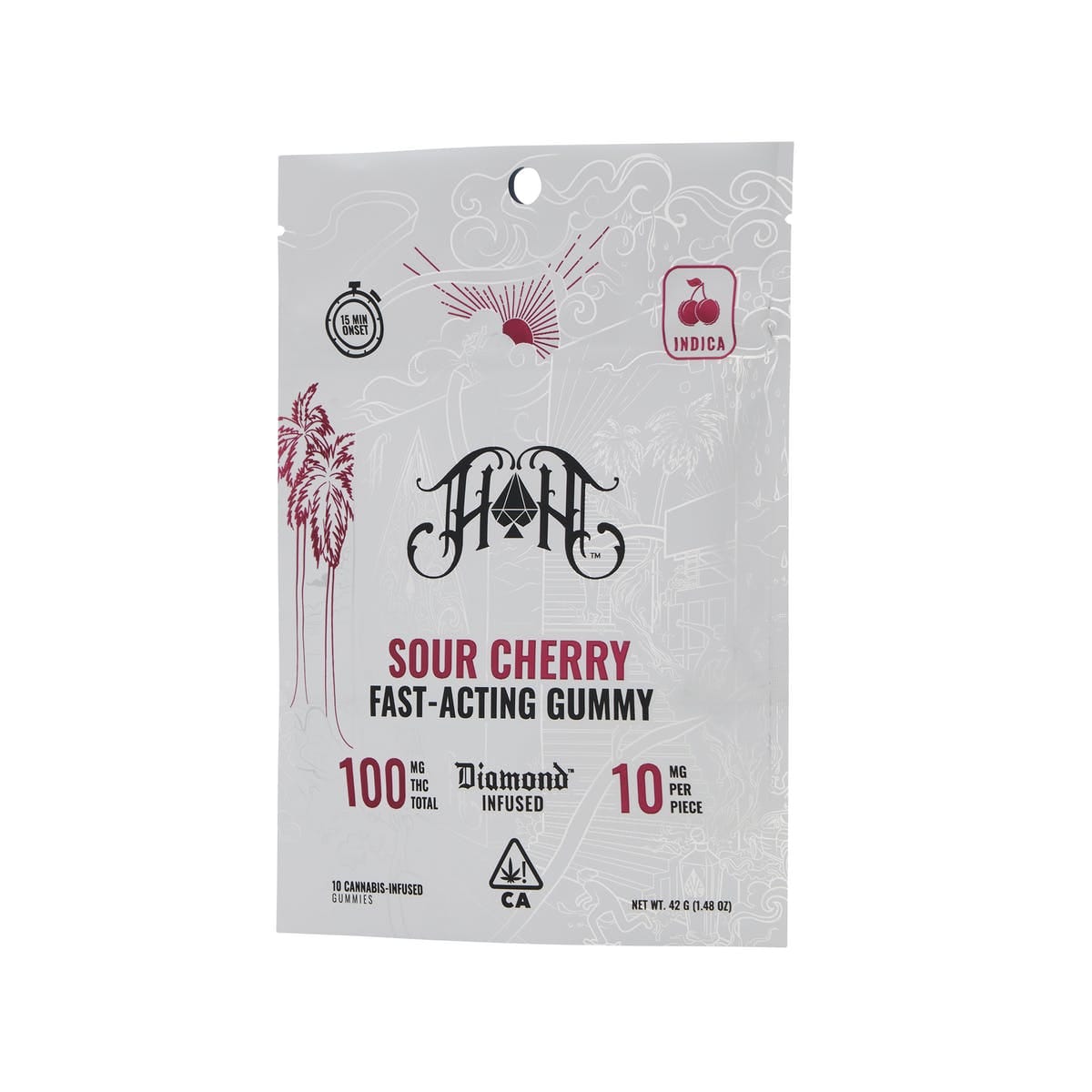 Sour Cherry Fast Acting THC Gummy Pack (10mg x 10) - 100Mg - Heavy Hitters -  - $18 - Edibles