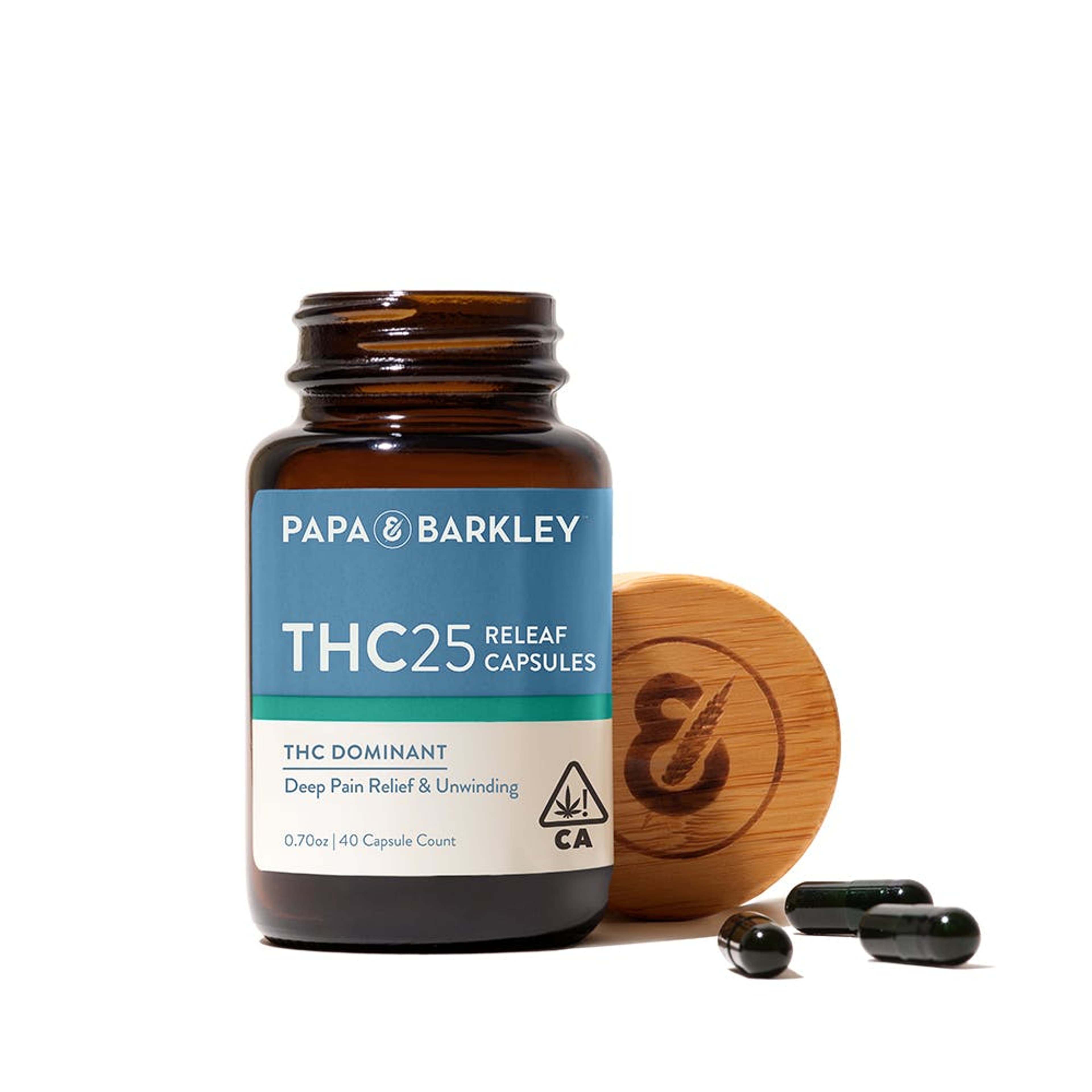 THC25 Releaf Capsules - Papa & Barkley - 40 Capsules - $54.99 - Capsules & Tablets