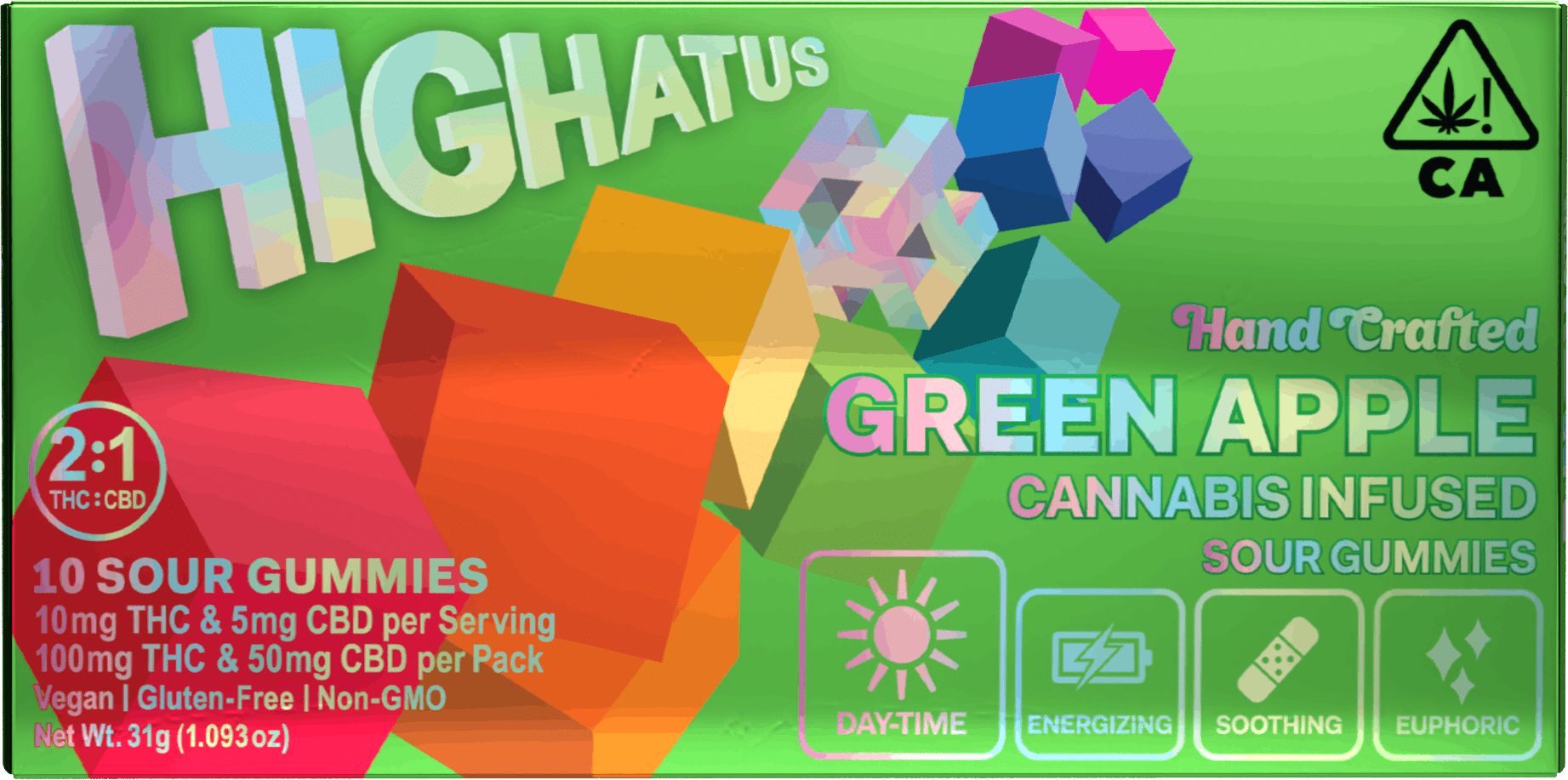 Daytime - 2:1 Green Apple Sour Gummies - Highatus -  - $16 - Edible