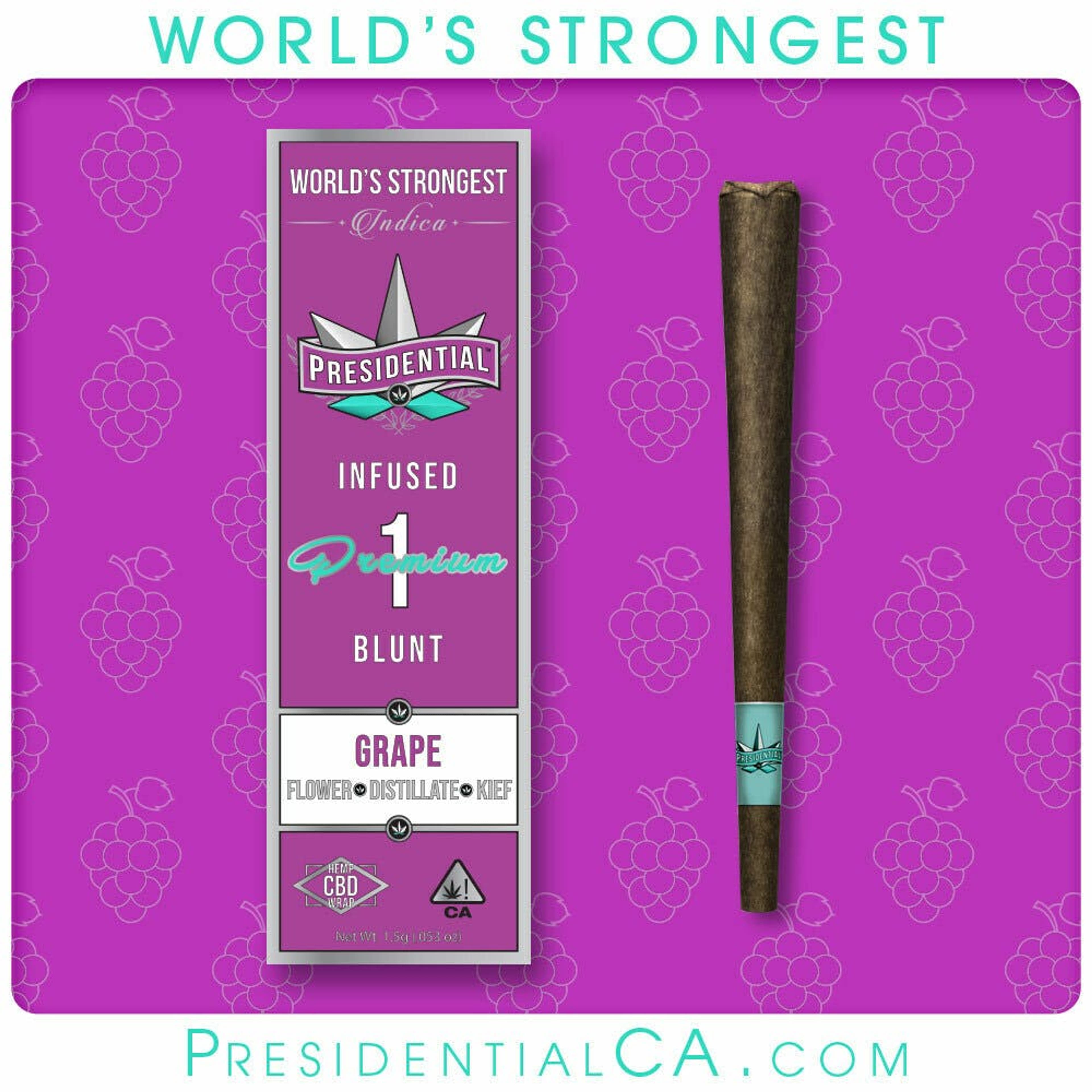 Grape - 1.5G Moon Rock Blunt - Presidential - Grape (I) - $17 - Pre-Rolls