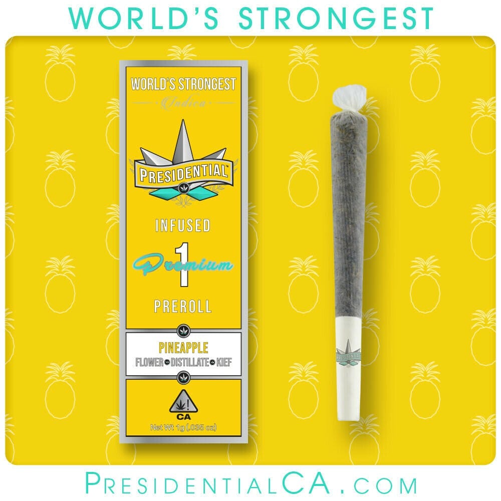 PINEAPPLE 1G MOONROCK INFUSED - Presidential -  - $12.90 - Pre-Roll Infused