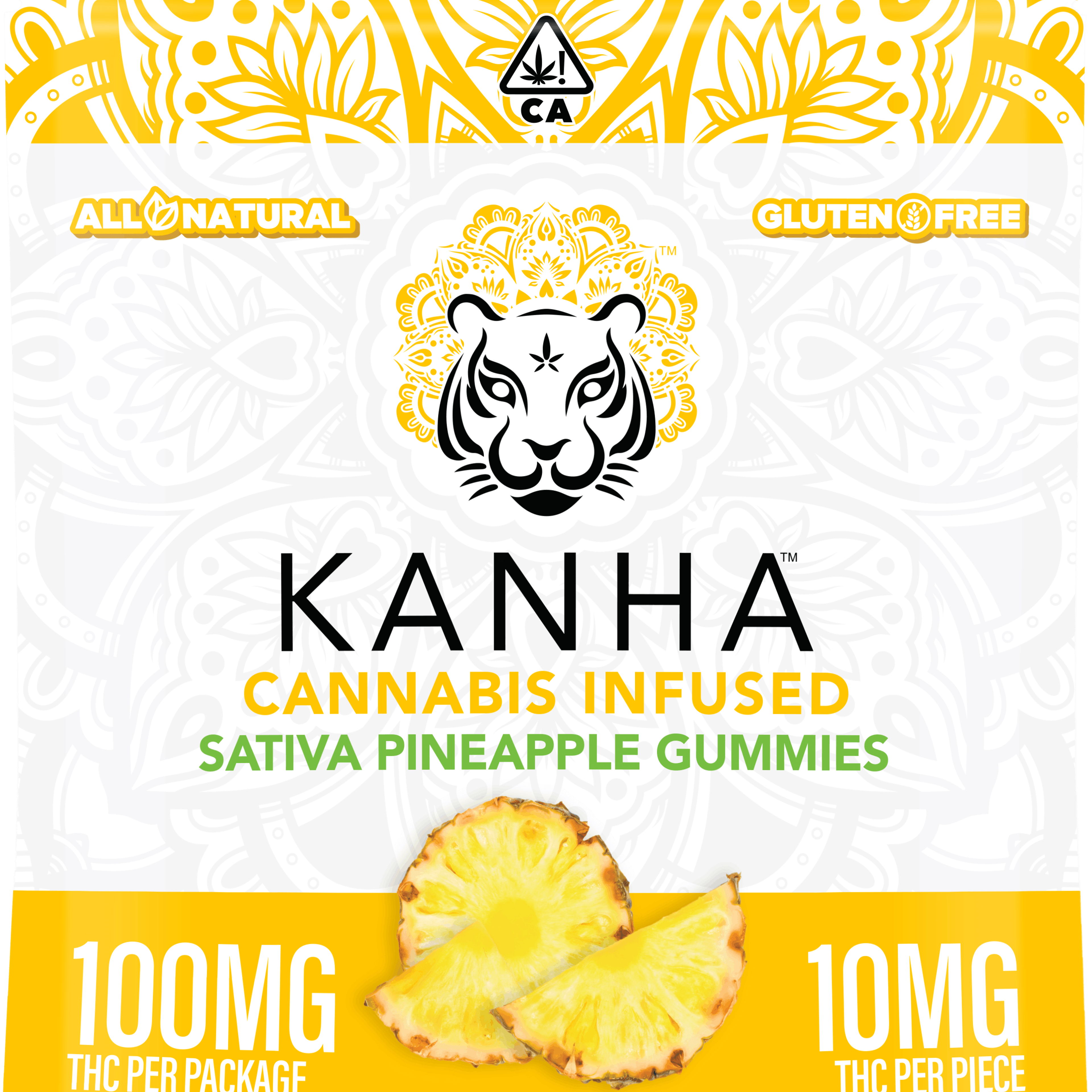 KANHA - Pineapple Gummies (S) - 10 x 10mg THC - Kanha - Bag - $18 - Edibles