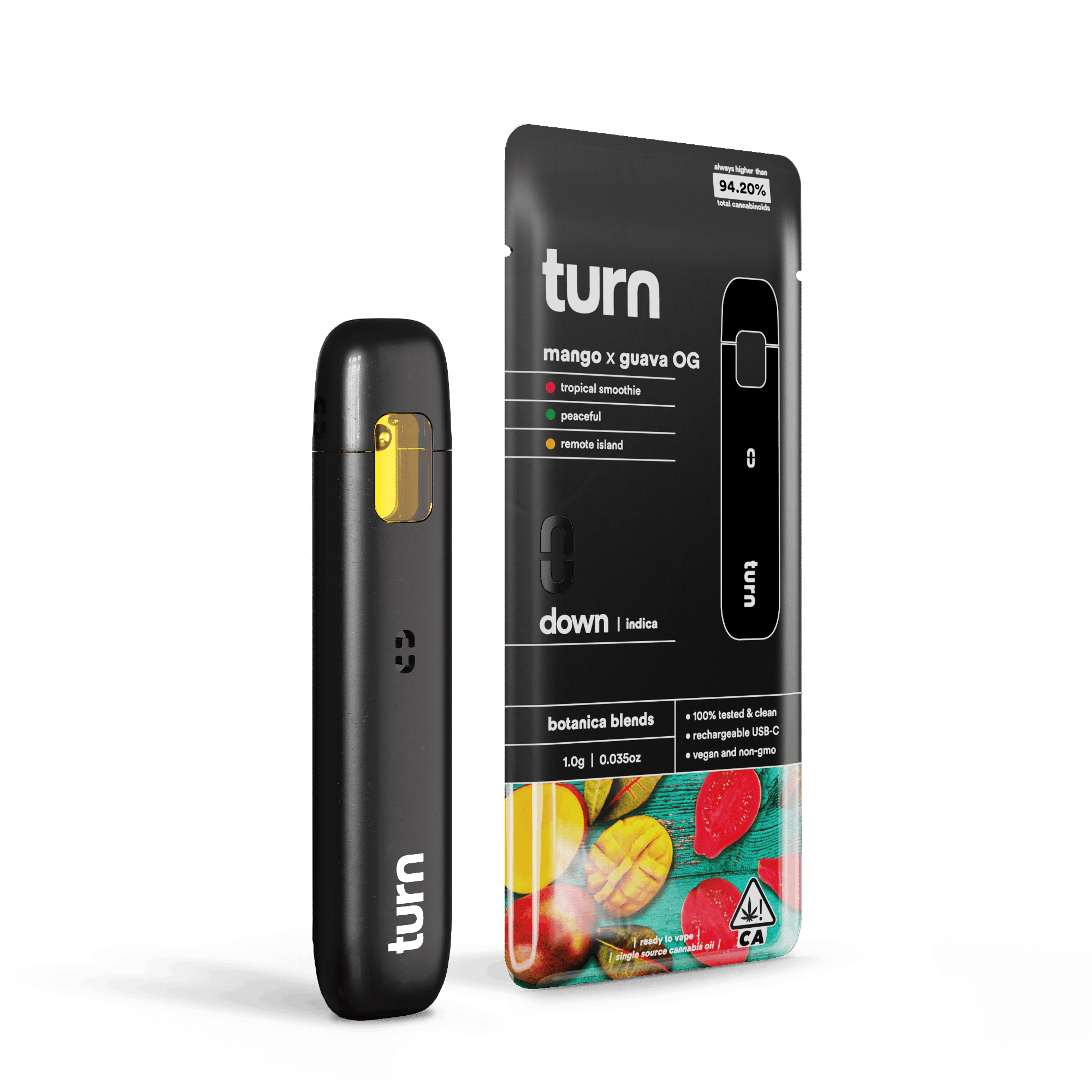 Turn Down Botanica Blends AIO | 1g - Mango x Guava OG -Sativa - Turn - - $27 - All-In-Ones