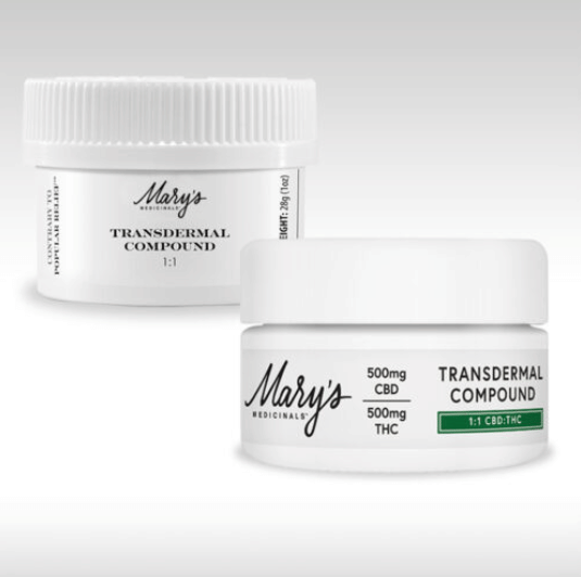1:1 THC:CBD Transdermal compound 500mg - Mary's Medicinals -  - $50 - Topicals