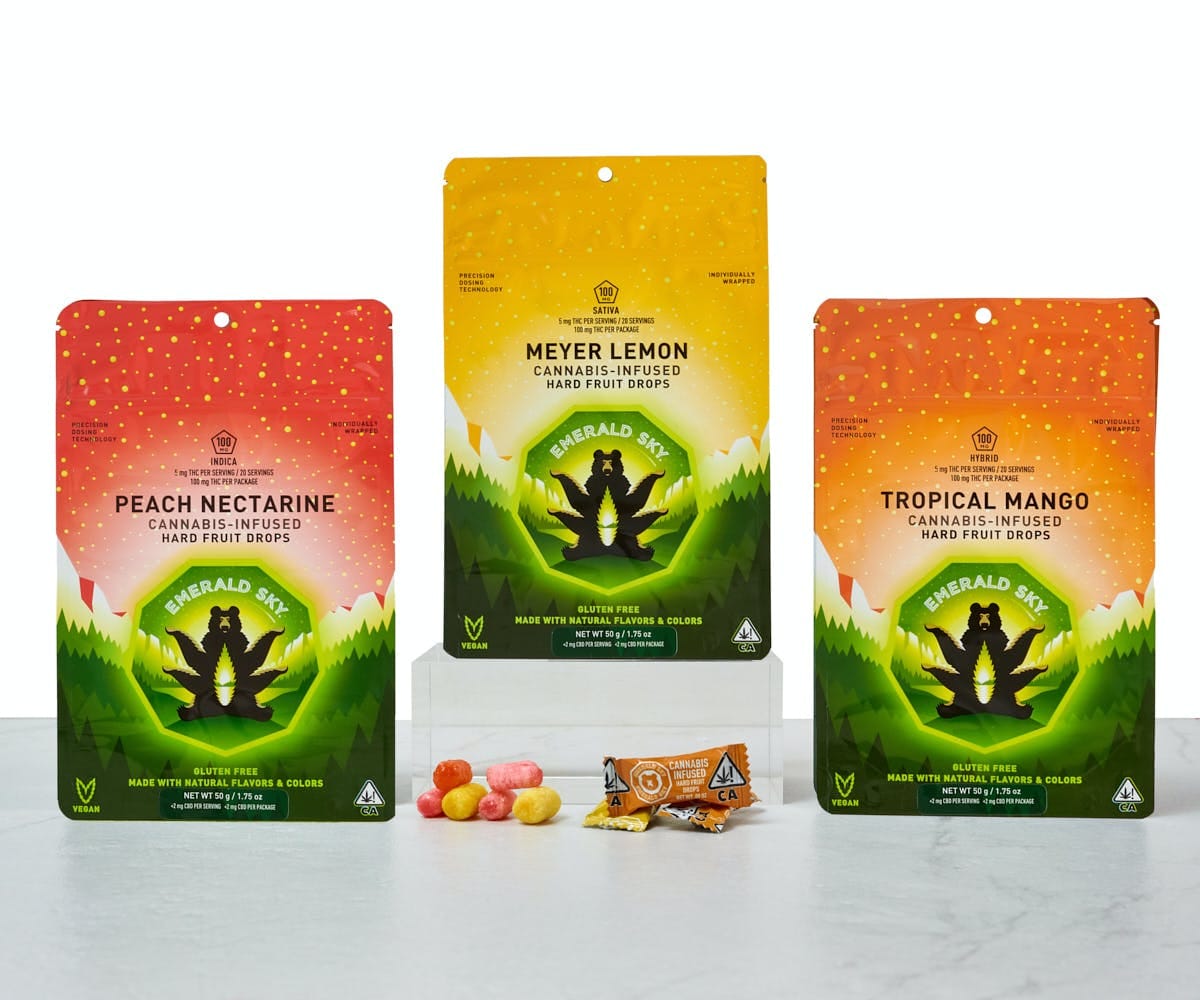 Peach Nectarine 100mg Hard Candy - Emerald Sky -  - $10.09 - Edibles