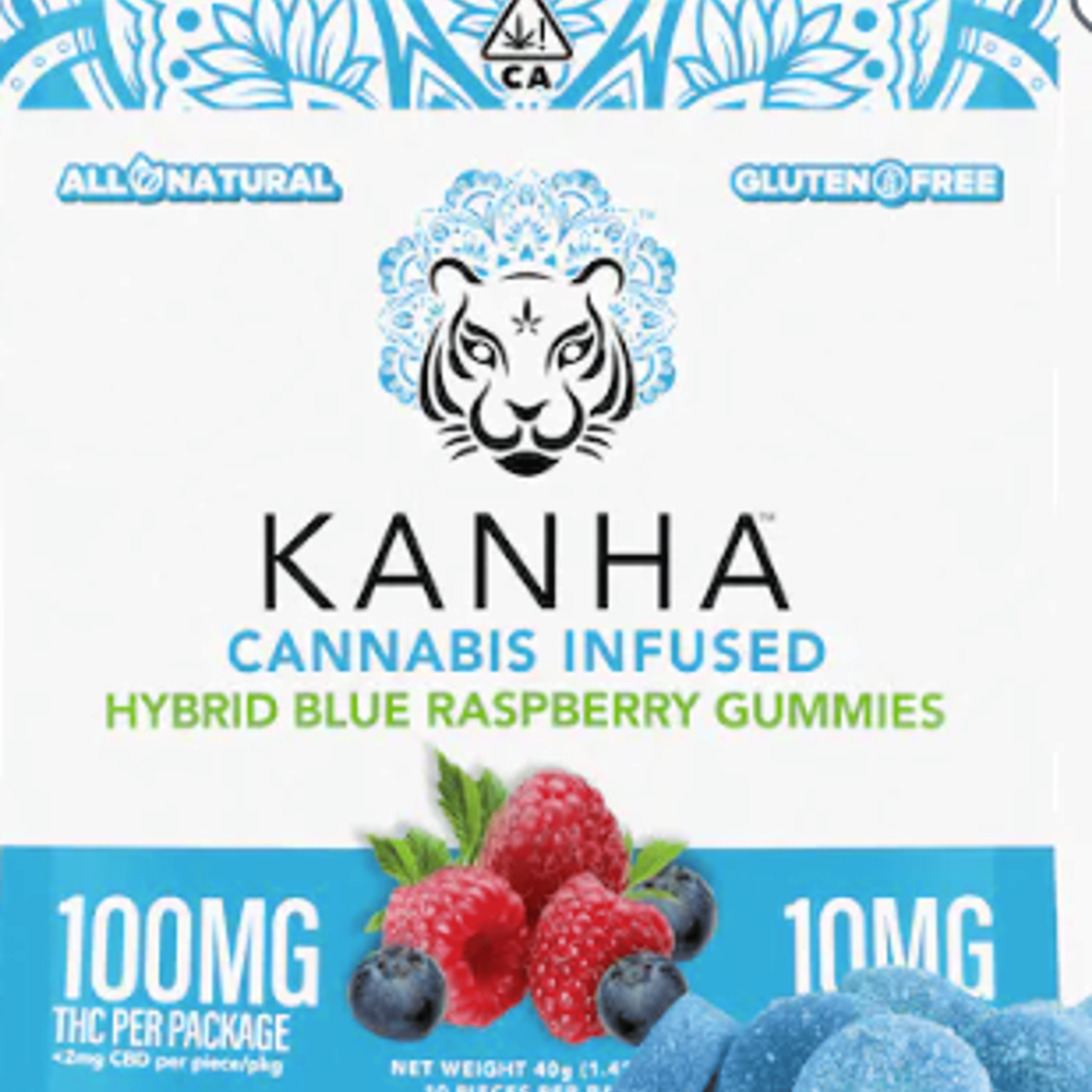 Classic : Blue Raspberry Gummies - 100mg - Kanha - - $11.55 - Edibles