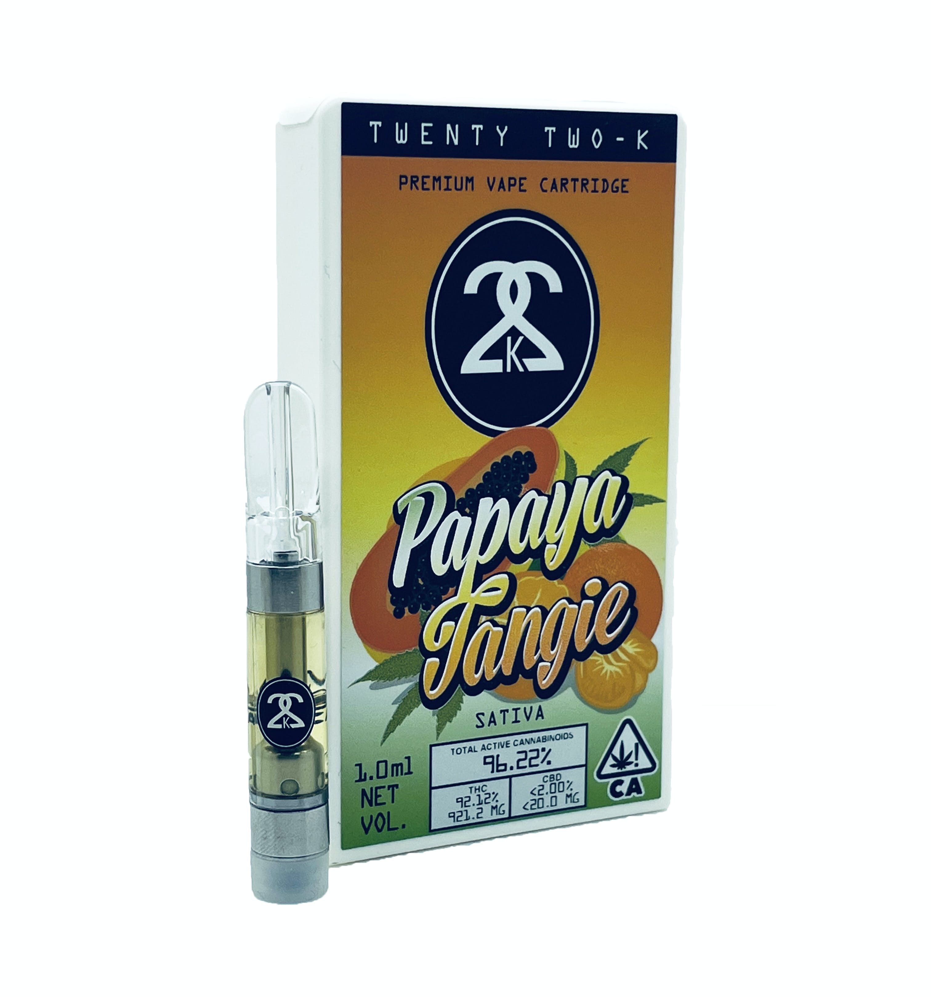 Papaya Tangie | Premium Vape Cartridge - 1g - Twenty Two K / 22k -  - $30 - Cartridges / Pods