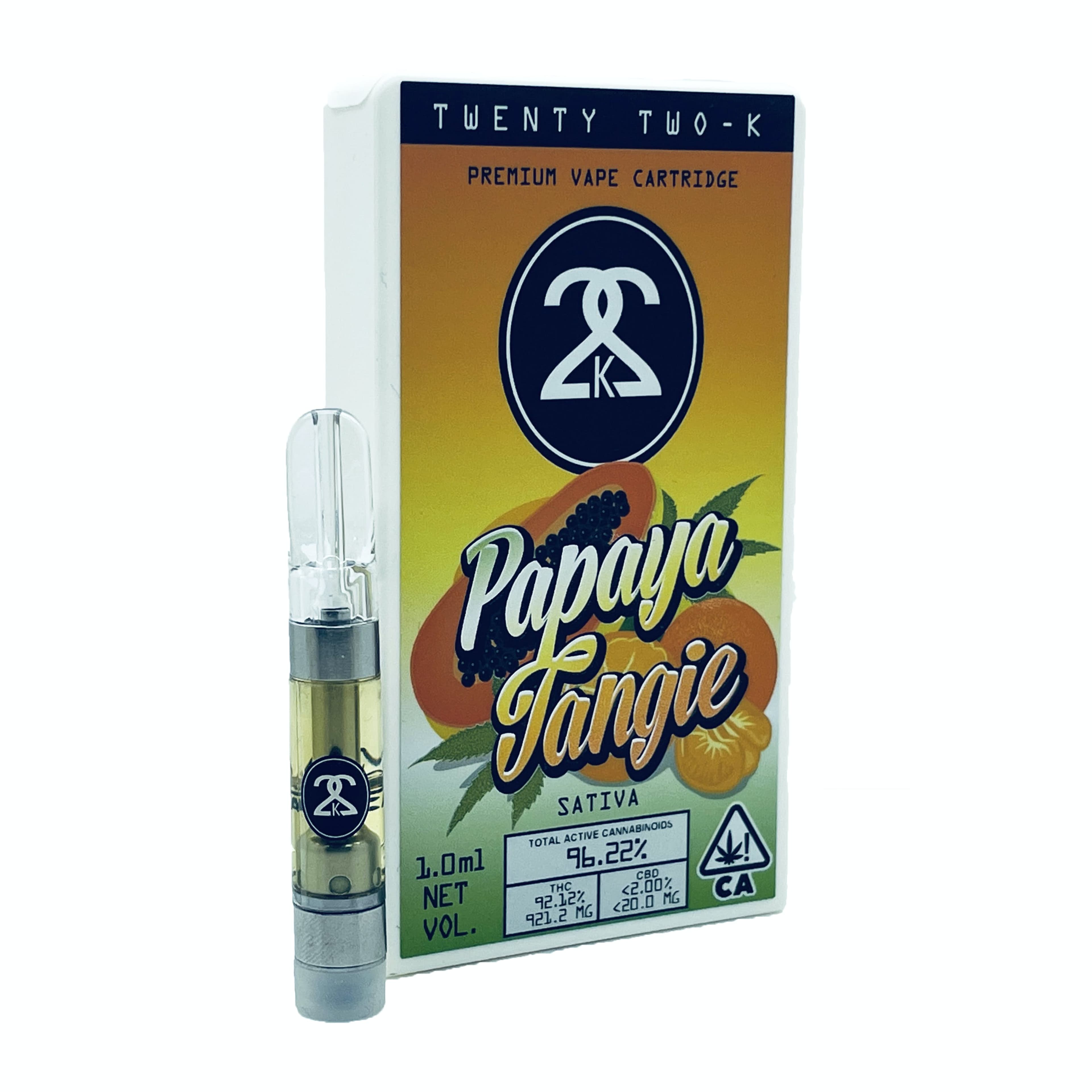 Papaya Tangie | Premium Vape Cartridge - 1g - Twenty Two K / 22k - - $30 - Cartridges / Pods