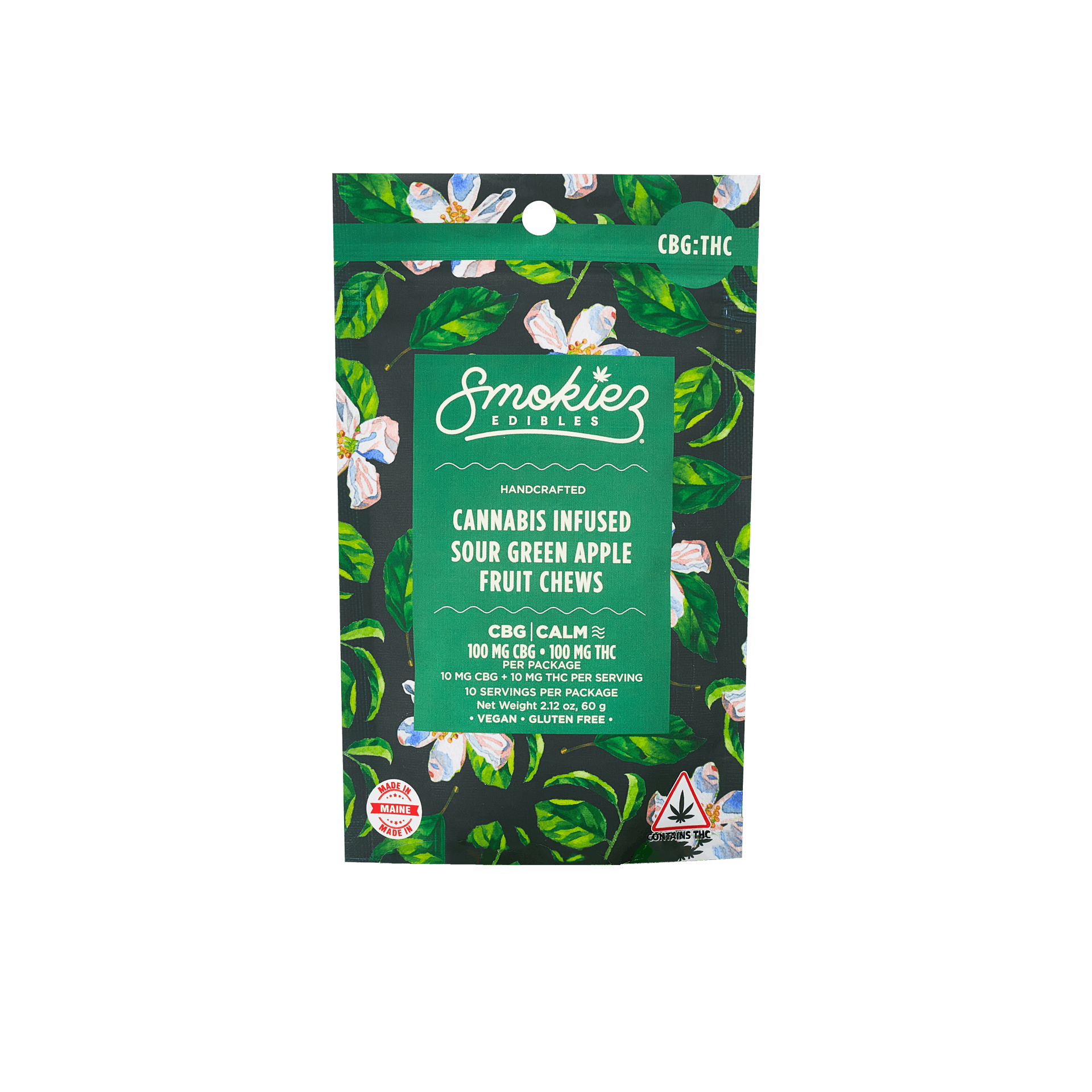 SOUR GREEN APPLE 1:1 THC:CBG 200MG - SMOKIEZ -  - $18.27 - Edible (weight - each)