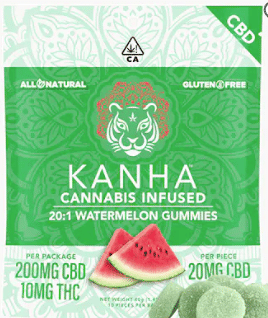 Watermelon 20:1 Gummies CBD - 200mg - Kanha -  - $14.85 - Edibles