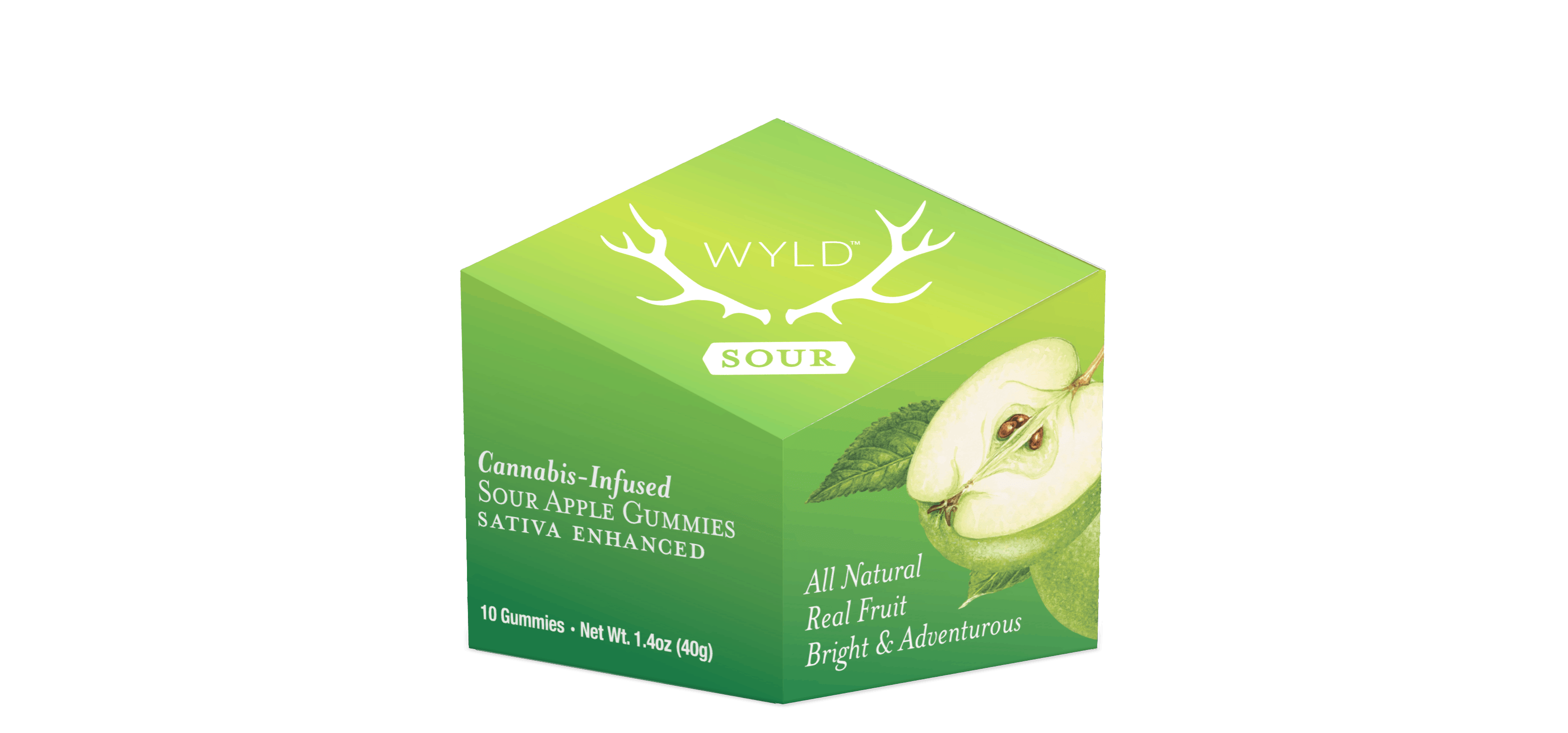 SOUR APPLE GUMMIES 100MG - WYLD -  - $13 - Edible (weight - each)