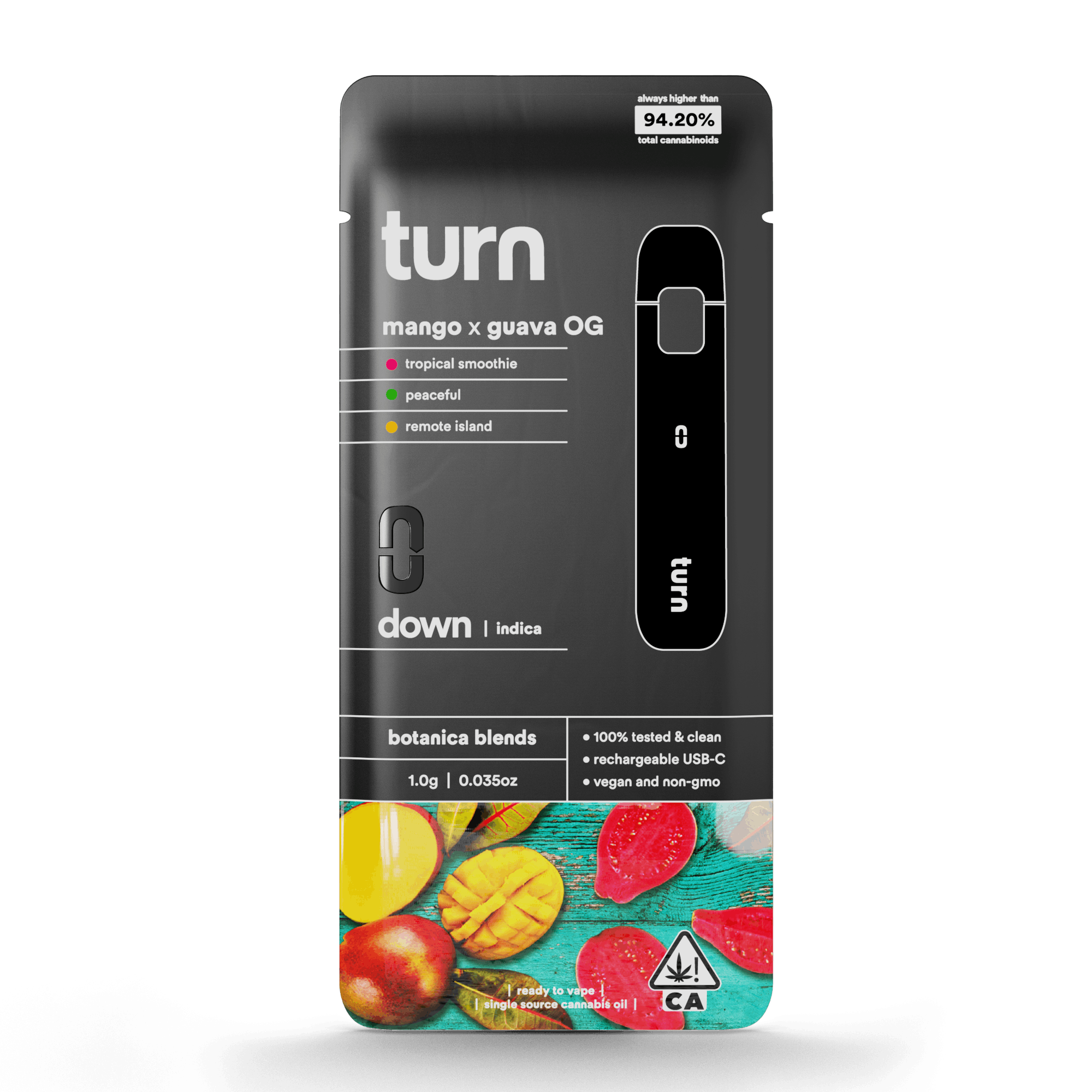 Turn Down Botanica Blends AIO | 1g - Mango x Guava OG -Sativa - Turn -  - $27 - All-In-Ones