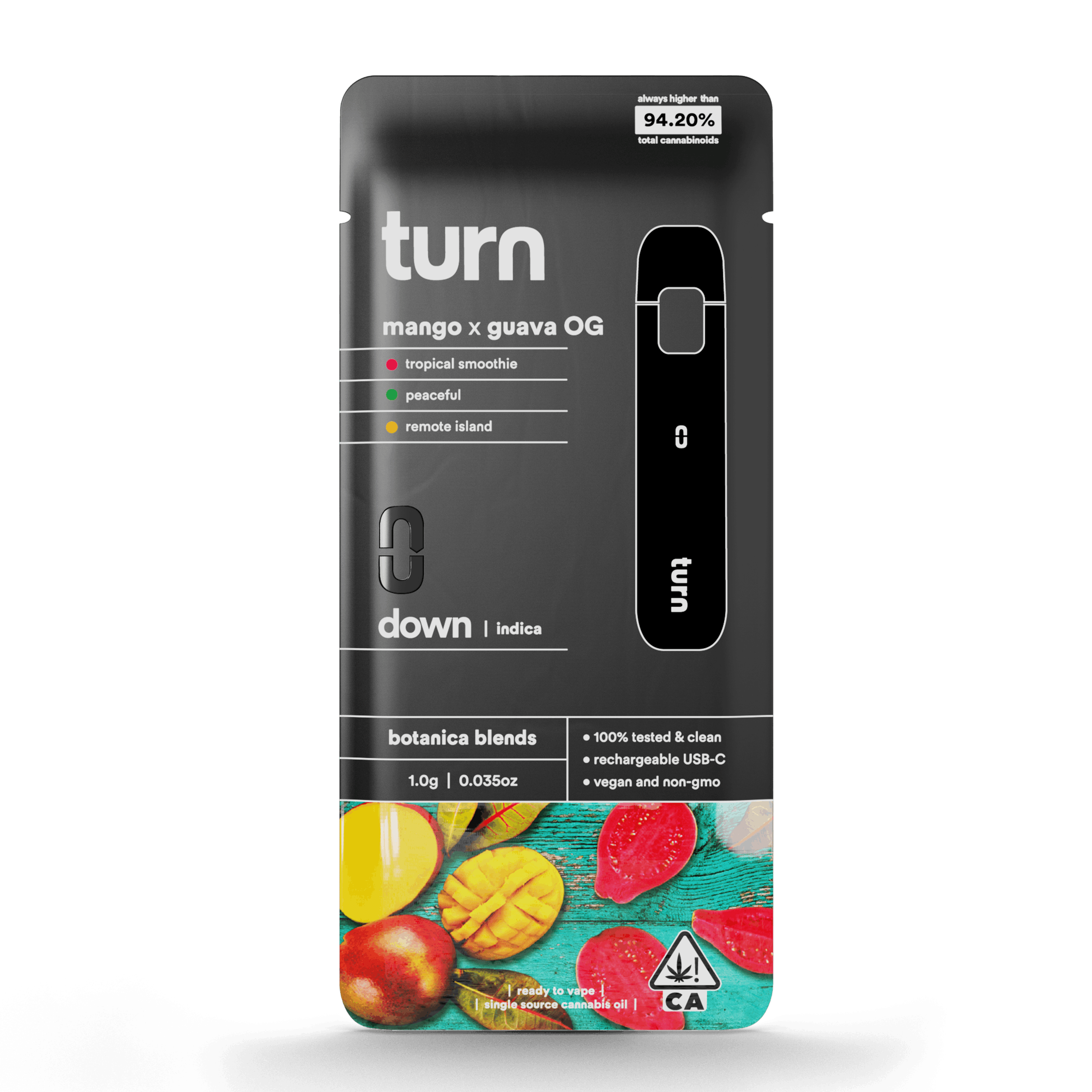 Turn Down Botanica Blends AIO | 1g - Mango x Guava OG -Sativa - Turn - - $27 - All-In-Ones