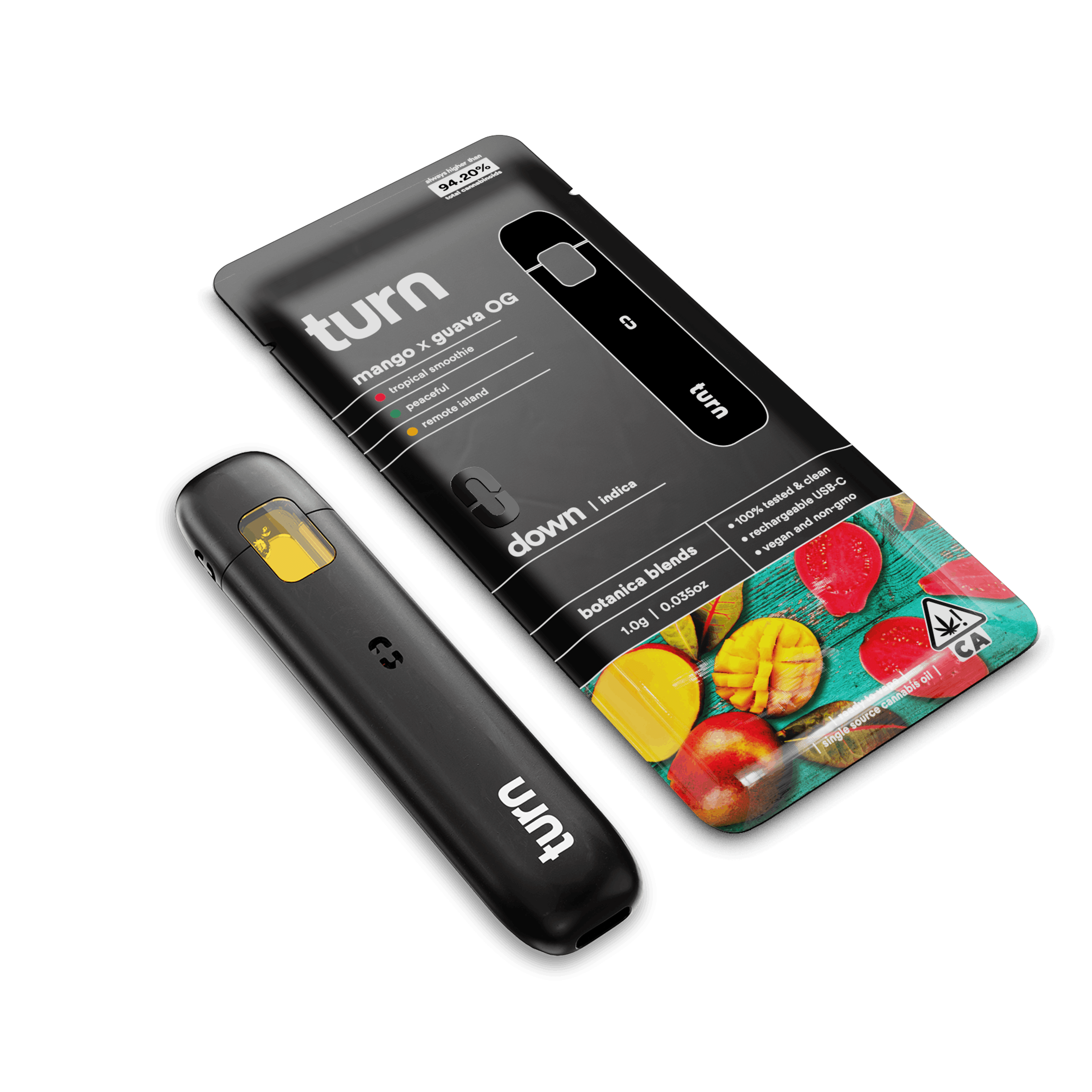 Turn Down Botanica Blends AIO | 1g - Mango x Guava OG -Sativa - Turn - - $27 - All-In-Ones