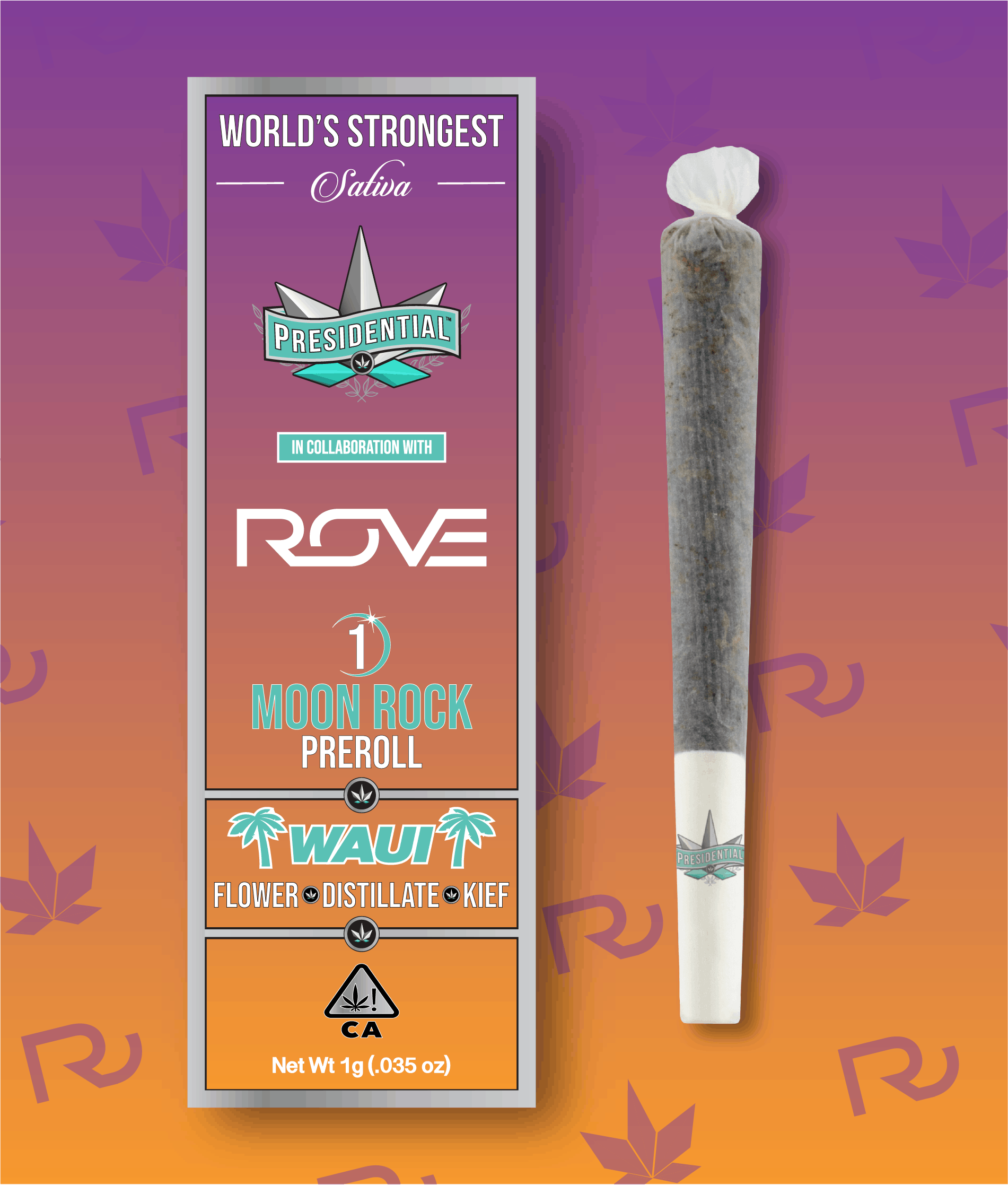 Waui - 1G Moon Rock Pre Roll - Presidential - Waui (S) - $13 - Pre-Rolls
