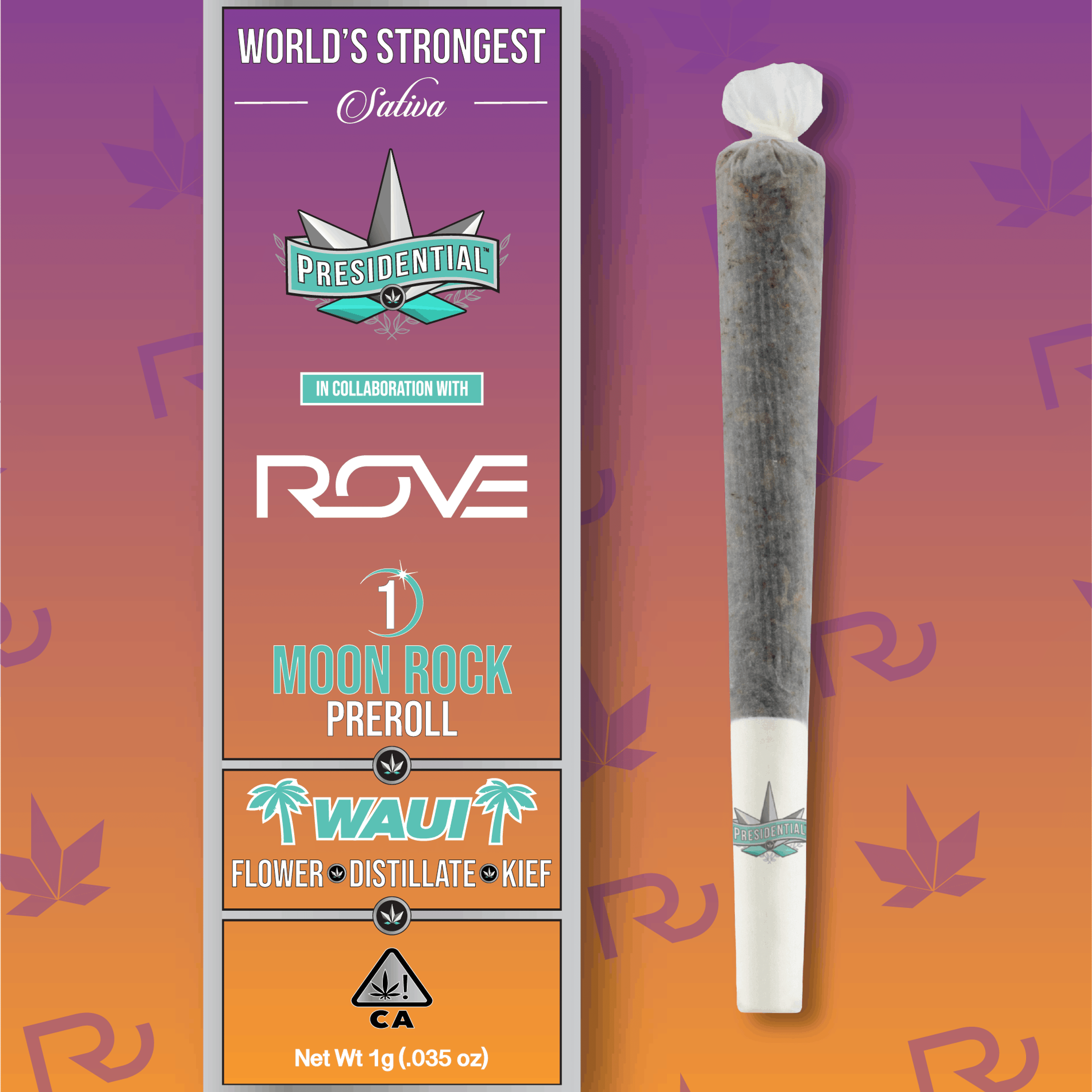 Waui - 1G Moon Rock Pre Roll - Presidential - Waui (S) - $13 - Pre-Rolls