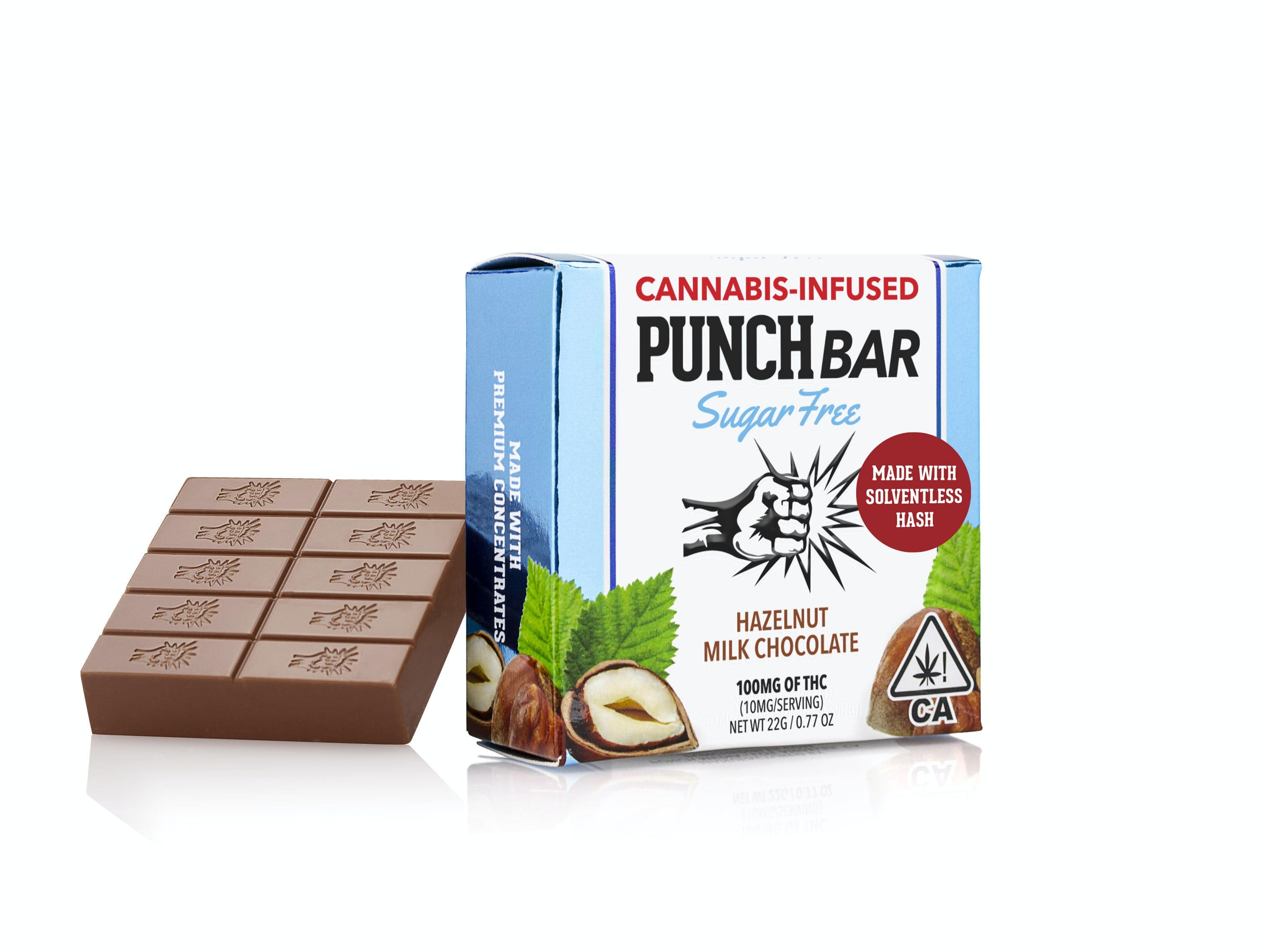 SF HAZELNUT MILK CHOCOLATE-BAR 100MG - Punch -  - $10.75 - Edible (weight - each)