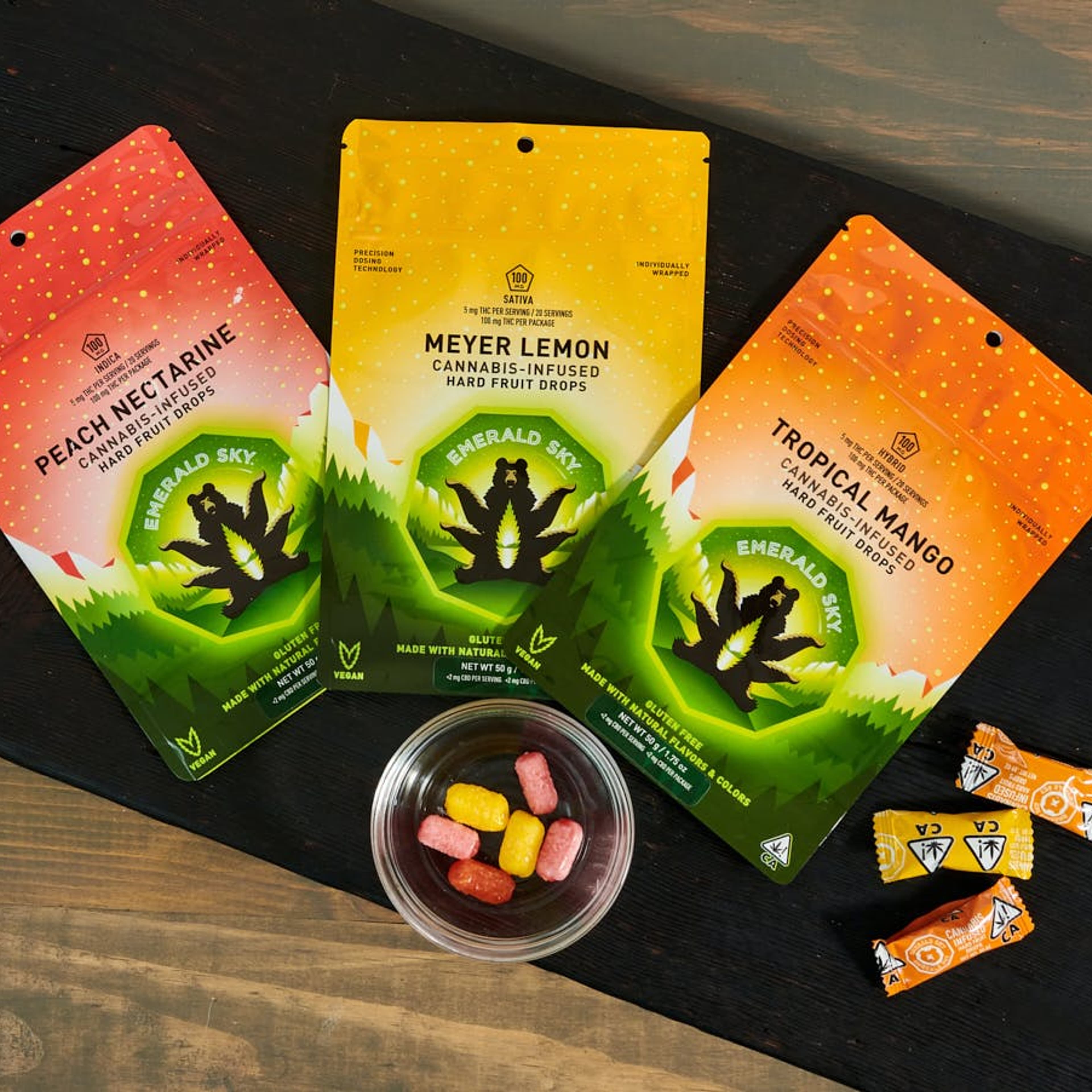 Peach Nectarine 100mg Hard Candy - Emerald Sky - - $10.09 - Edibles