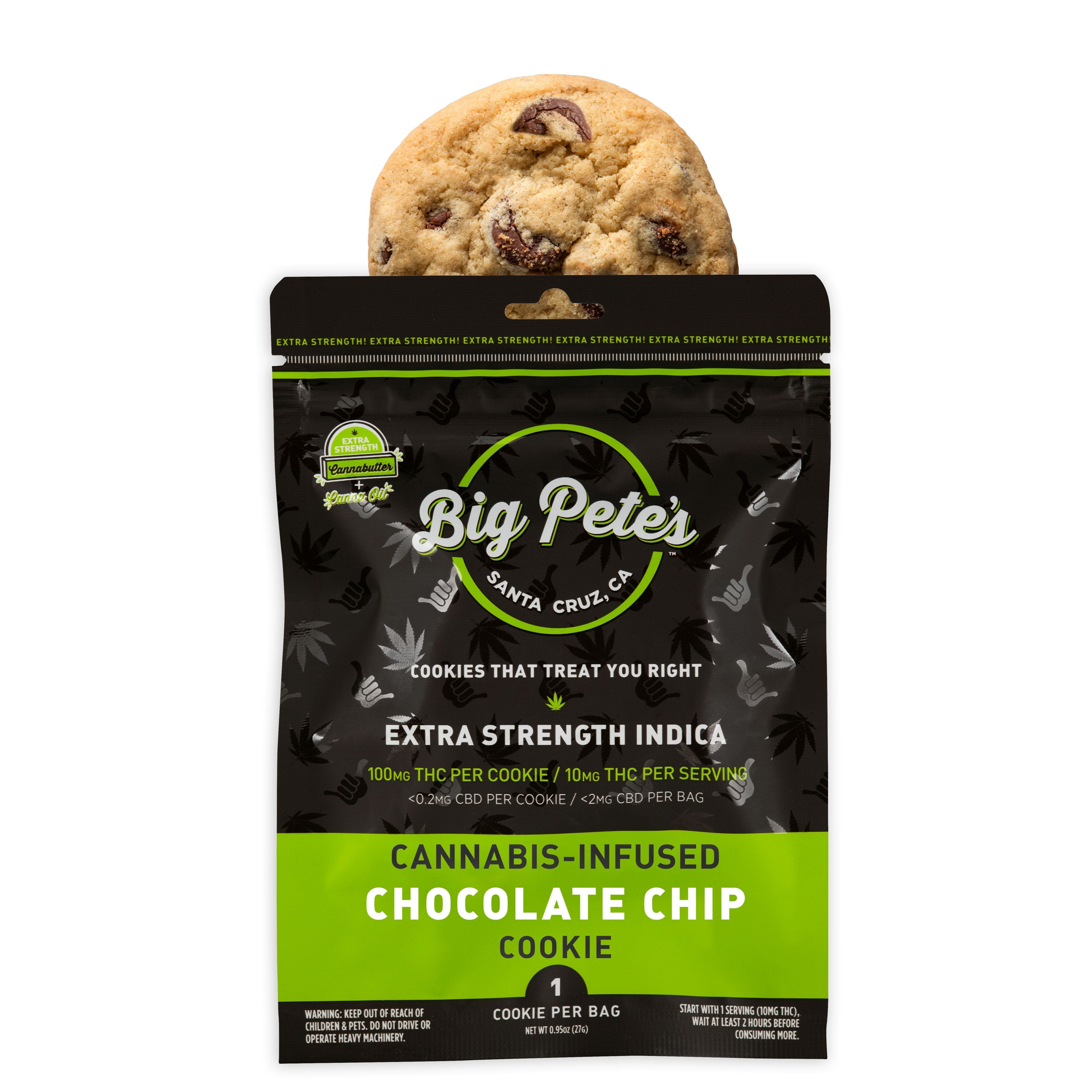 Chocolate Chip Extra Strength Indica 100mg Cookie - Big Pete's - 100mg Single Indica - $15 - Edibles
