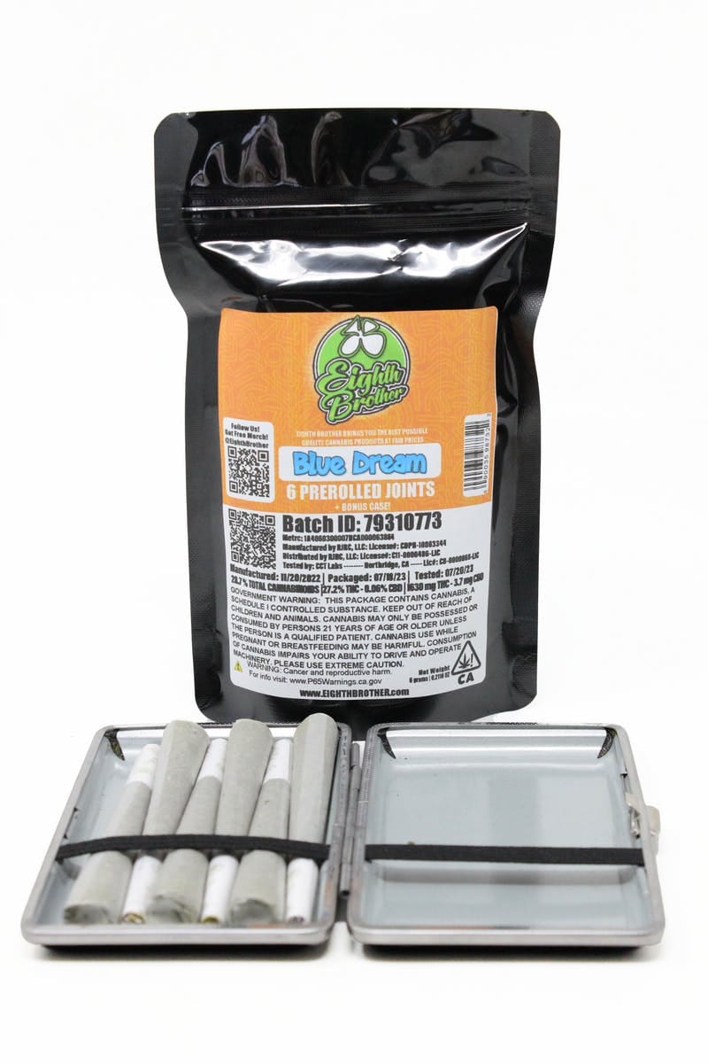 BLUE DREAM 1G 6PK PRE ROLLS - EIGHTH BROTHER -  - $10.75 - Pre-Roll Flower