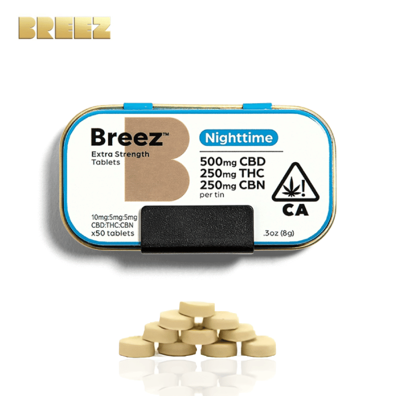 Breez - Nighttime Tablets - 250mg THC / 250mg CBN / 500mg CBD - Breez -  - $54.99 - Edibles