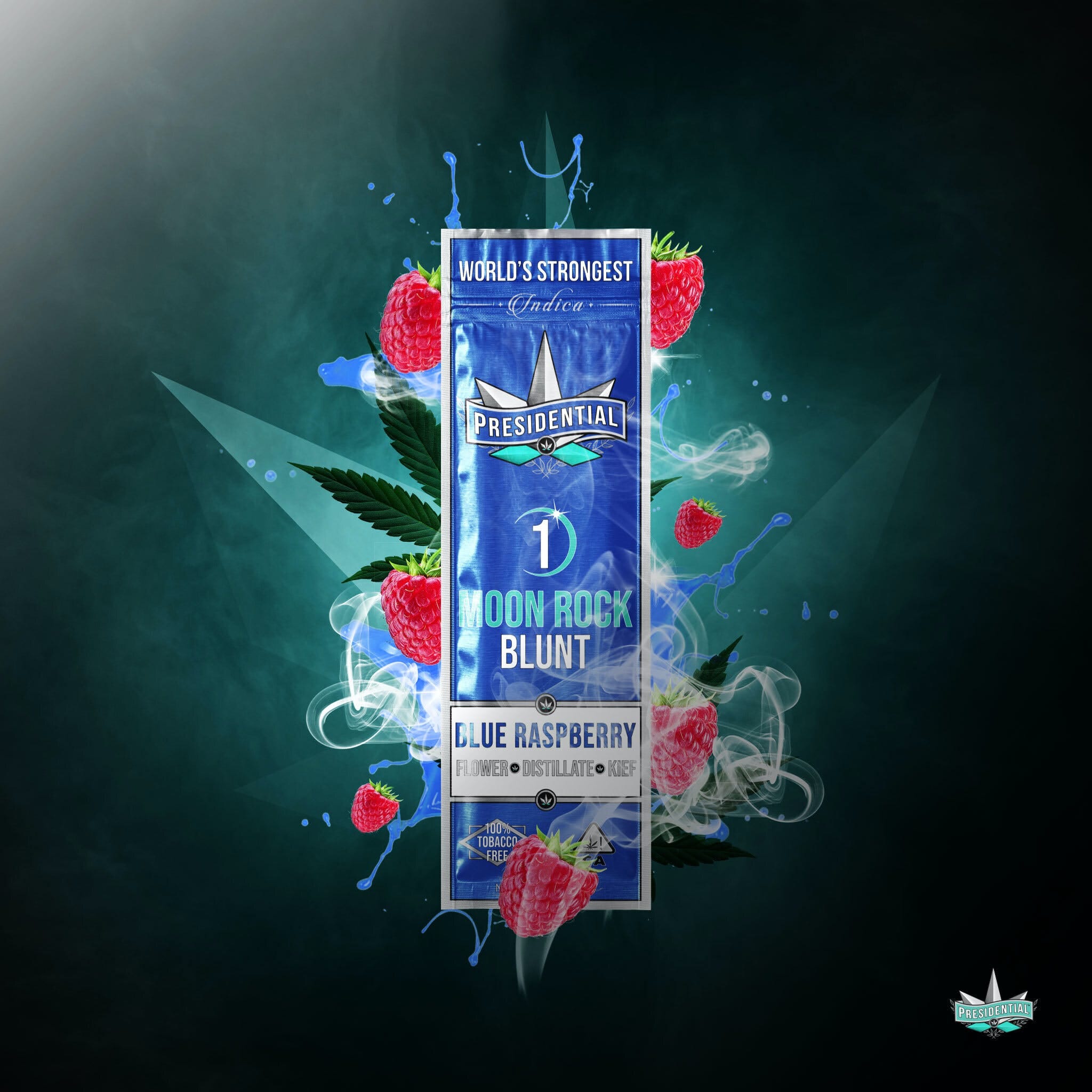BLUE RASPBERRY 1.5G BLUNT - PRESIDENTIAL -  - $19.25 - Pre-Rolls