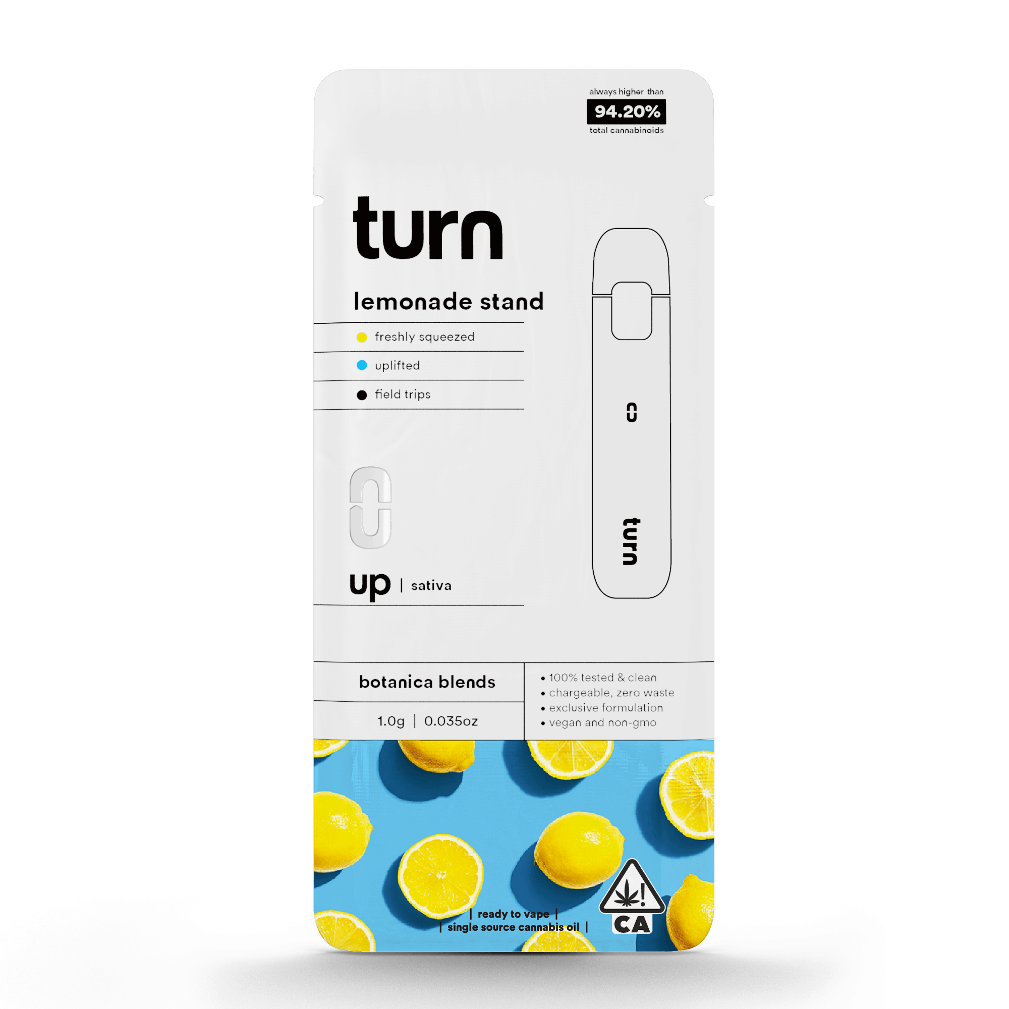 Turn Up Botanica Blends | 1g - Lemonade Stand - AIO - Sativa - Turn -  - $27 - All-In-Ones