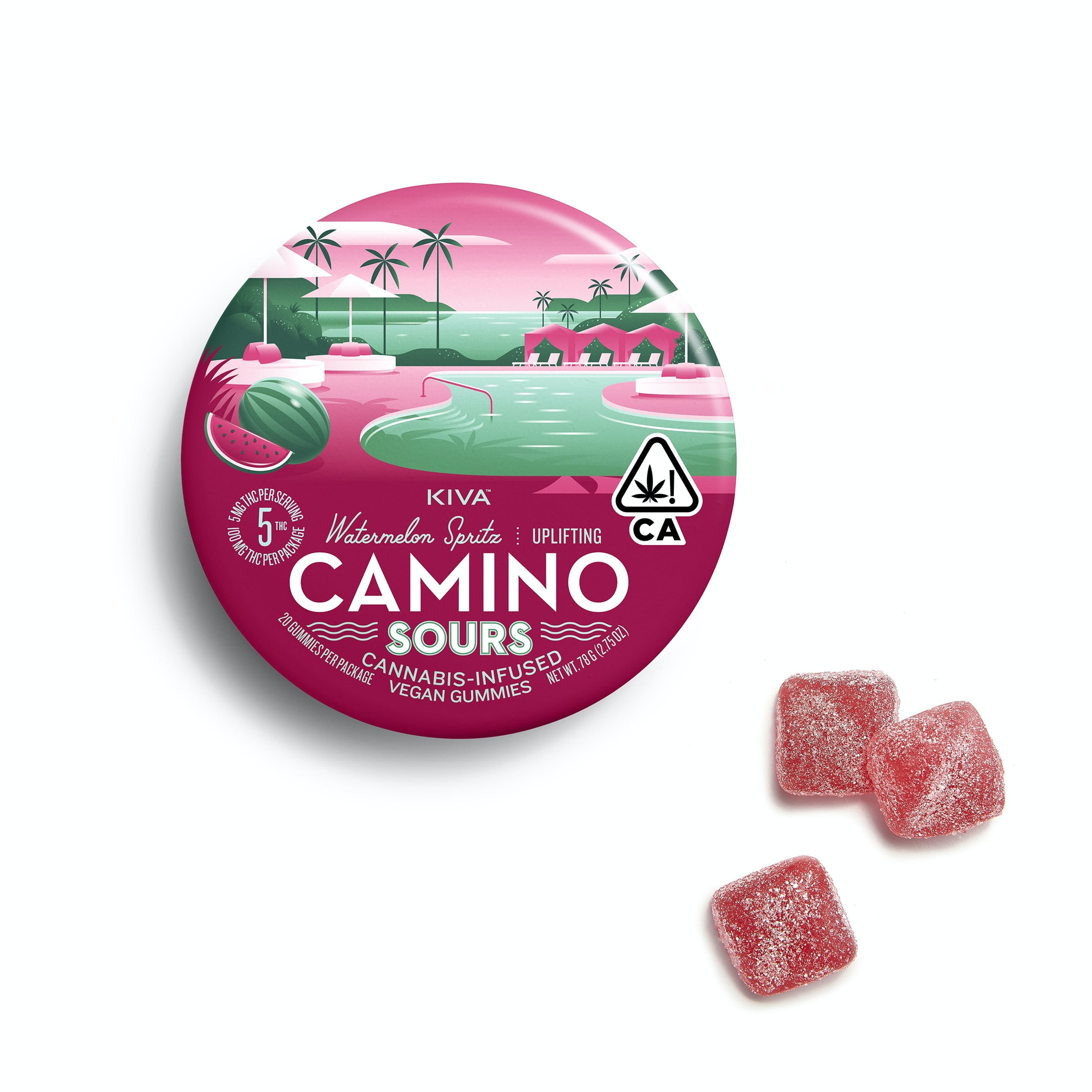 Watermelon Spritz-Camino-Gummies - Kiva - - $18 - Edibles
