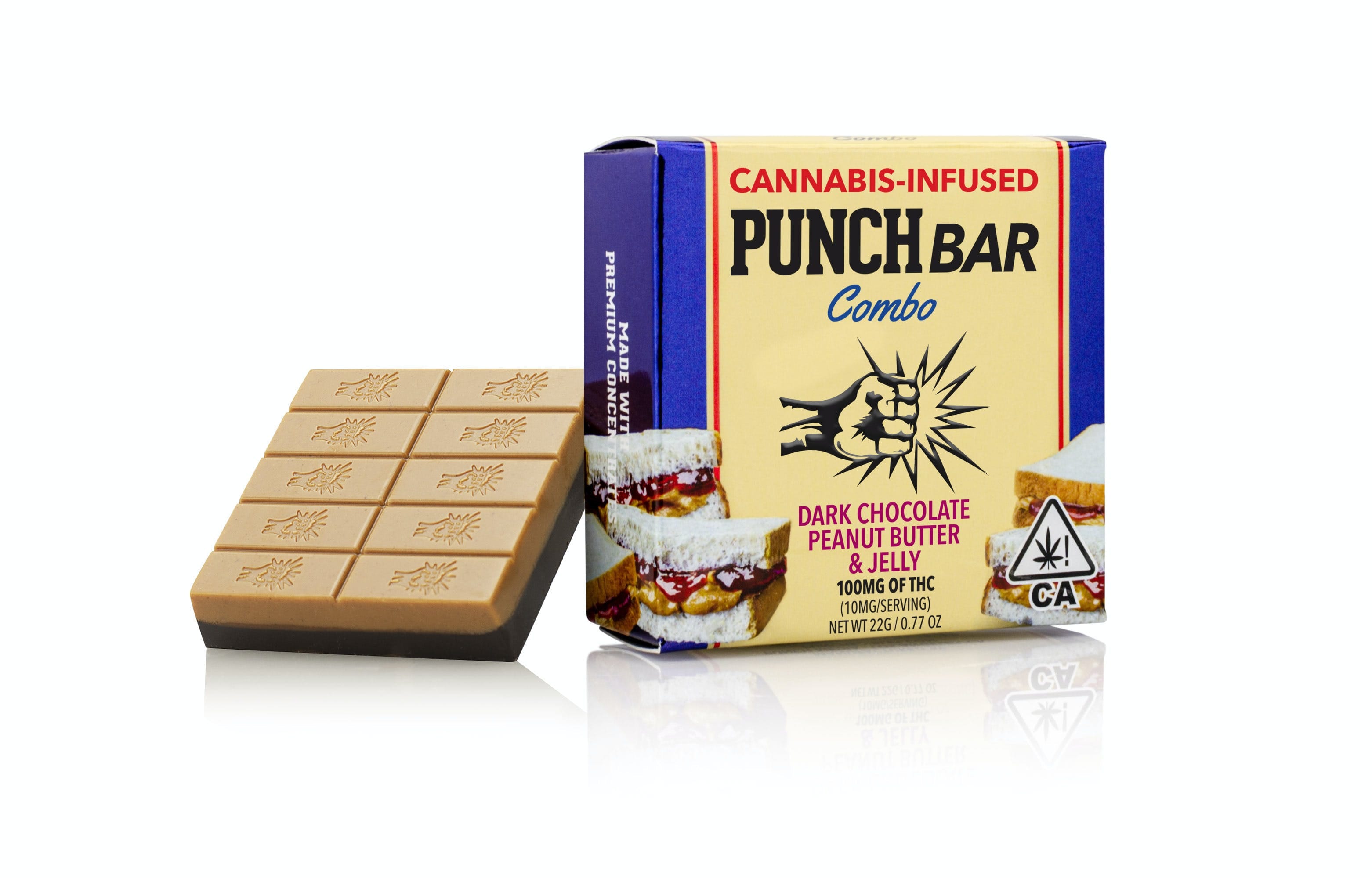 PEANUT BUTTER JELLY DARK CHOCOLATE - BAR - Punch BAR -  - $10.75 - Edible (weight - each)