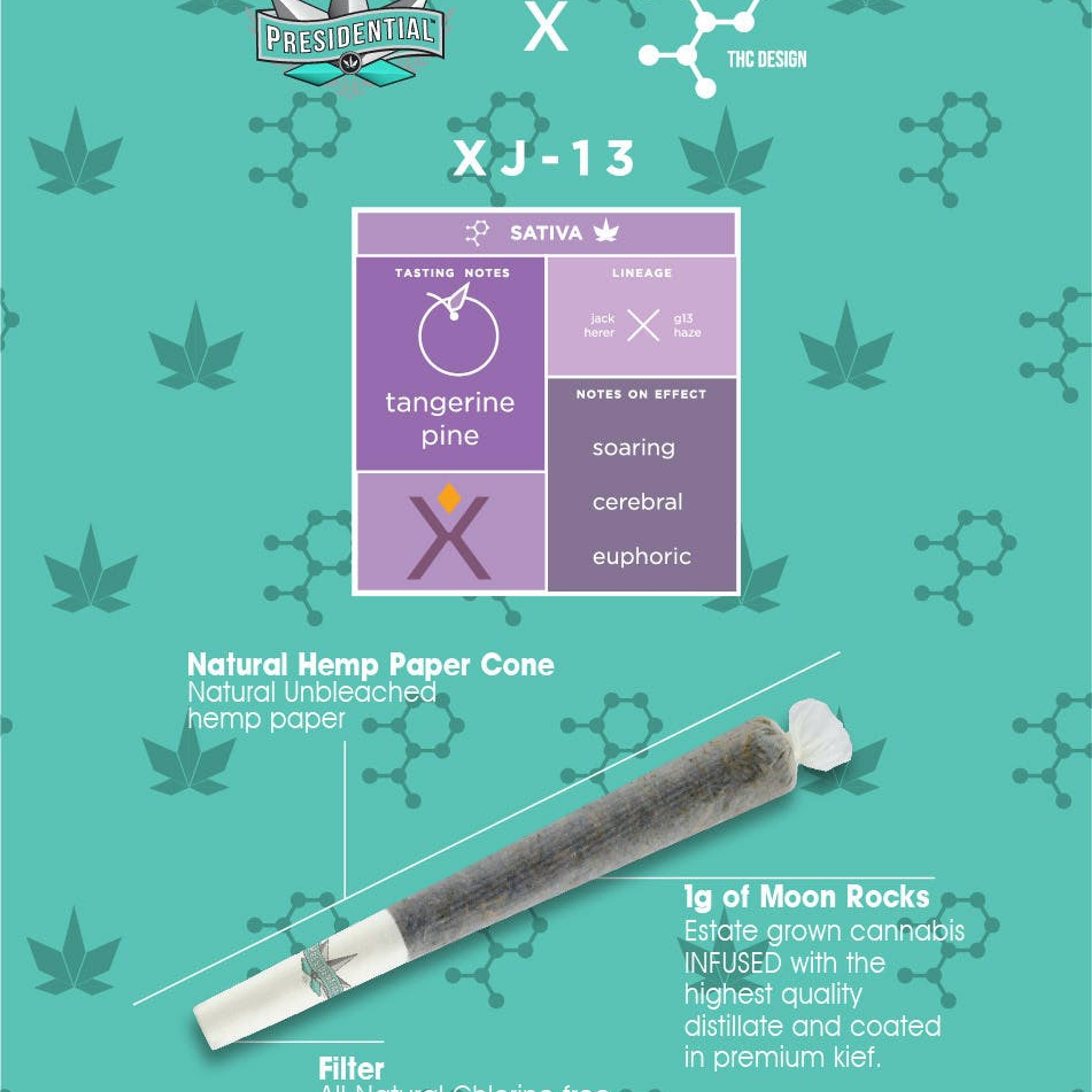 XJ 13 (S) Moon Rock Preroll - 1g - Presidential - XJ 13 (S) - $11.90 - Pre-Rolls