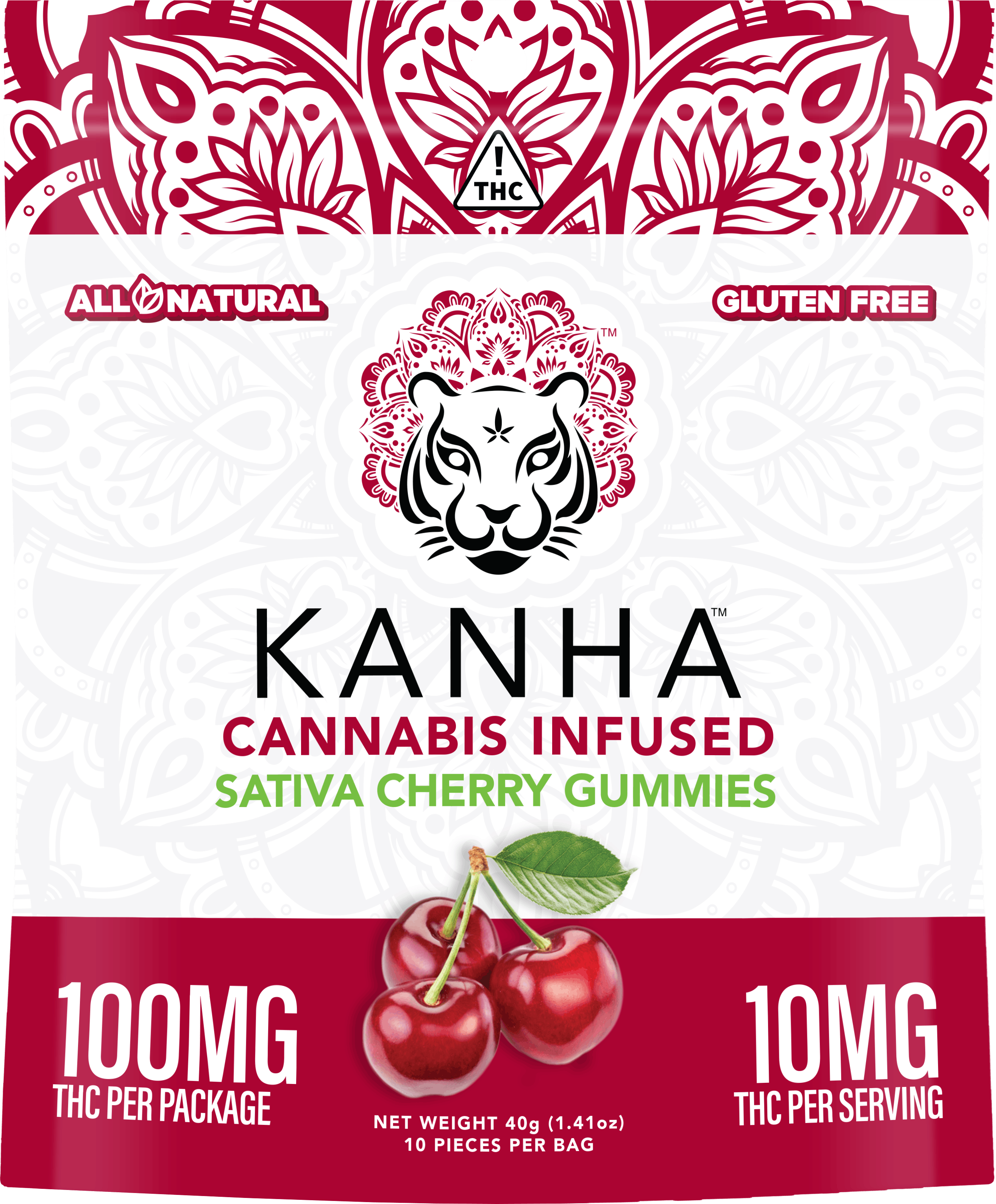 KANHA - Cherry Gummies (S) - 10 x 10mg THC - Kanha - Bag - $18 - Edibles