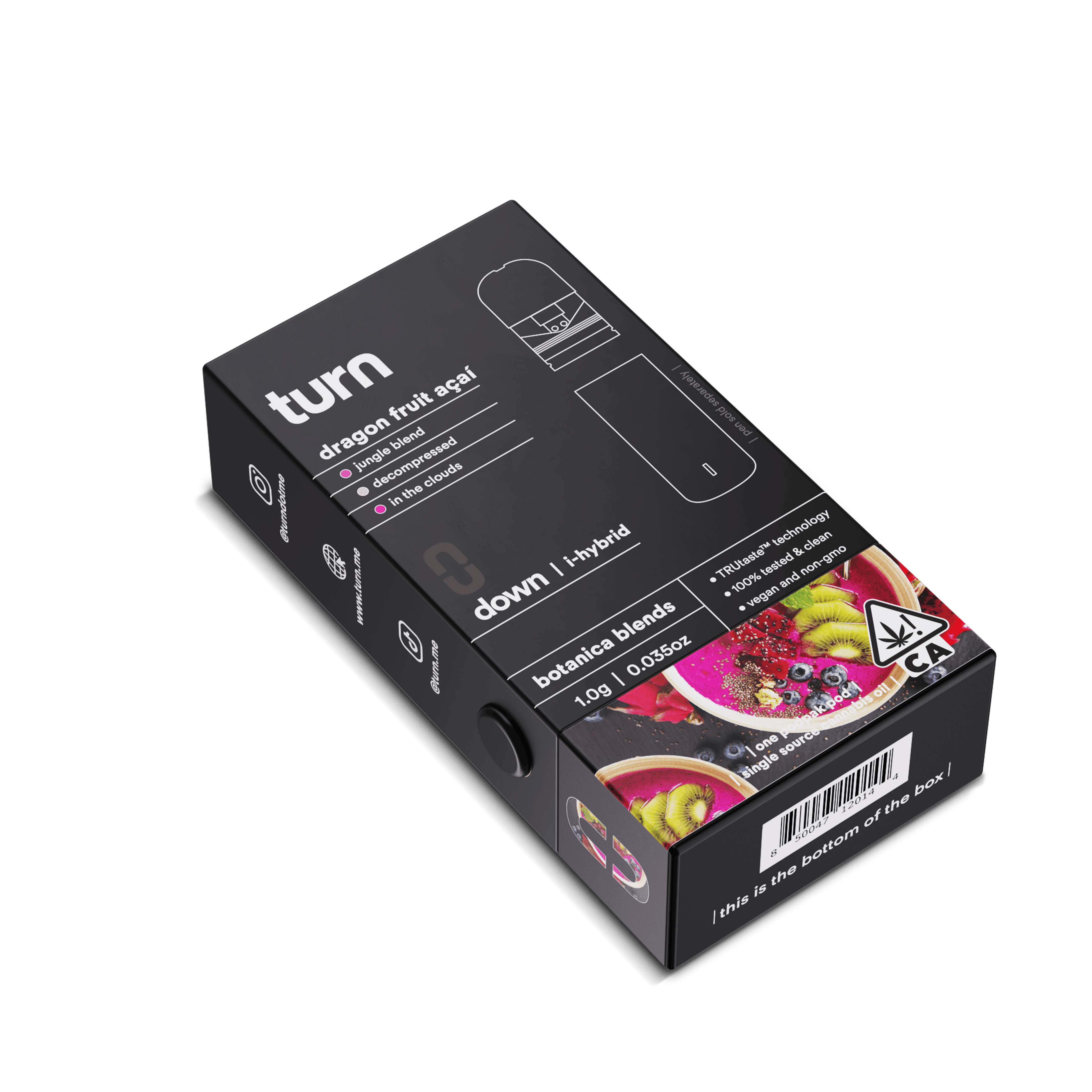 turn: 1.0g pod | dragon fruit açaí | botanica blends | down | - turn - - $45 - Pods