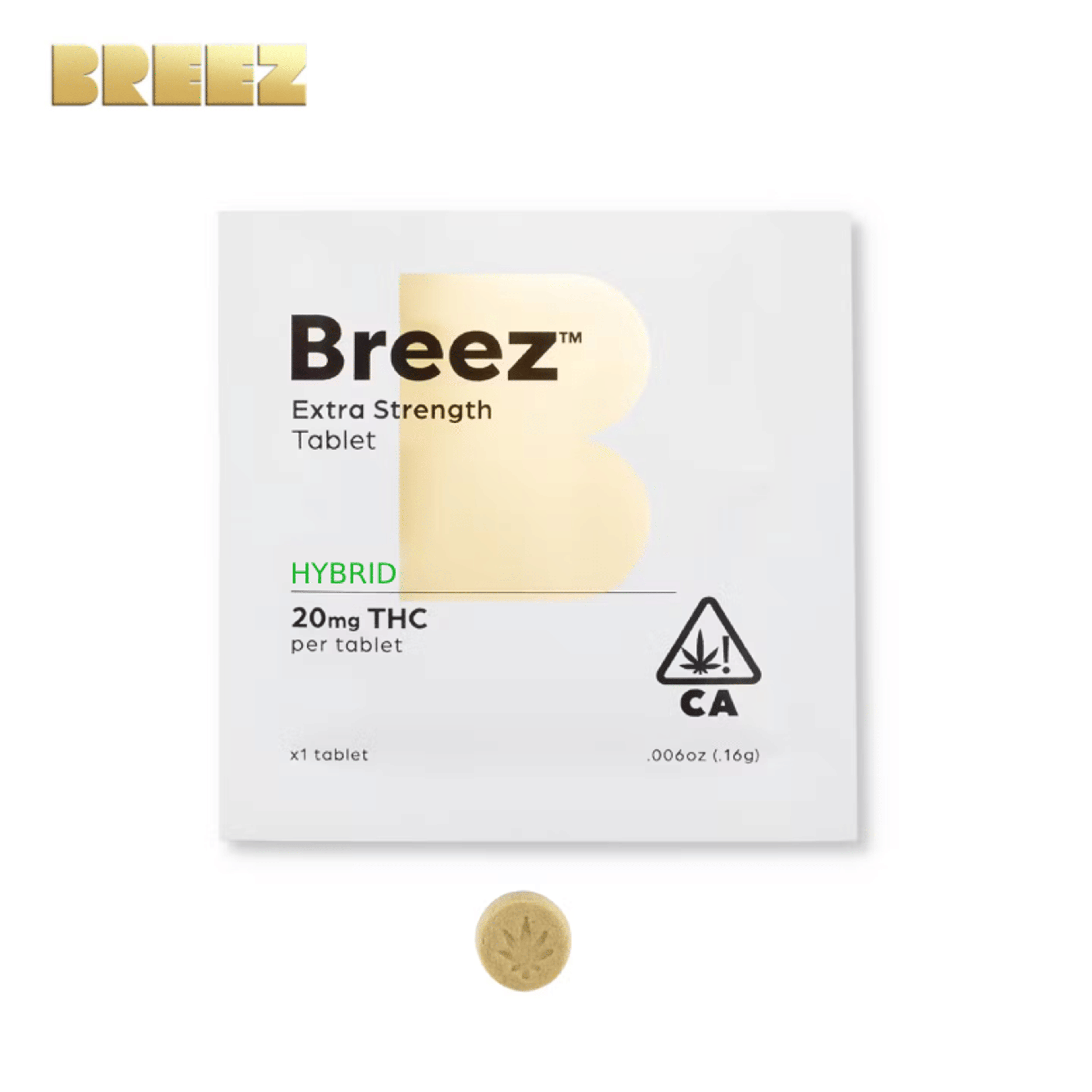 Breez - Hybrid Extra Strength Tablets - 20mg THC - 1 Tablet Sampler - Breez - Sampler - $1.99 - Edibles