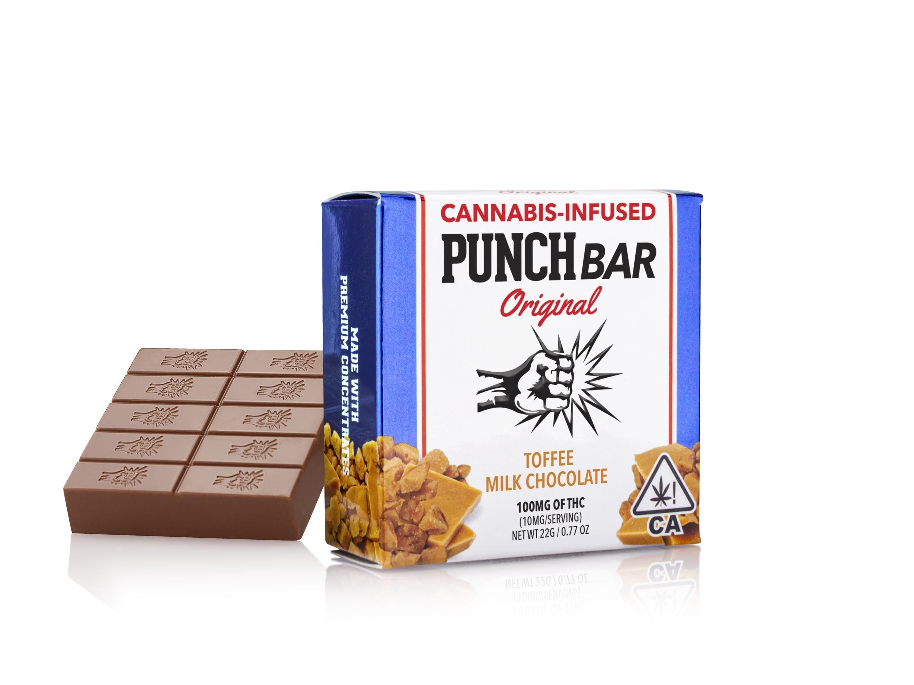 TOFFEE MILK CHOCOLATE - BAR - Punch BAR -  - $10.75 - Edible (weight - each)