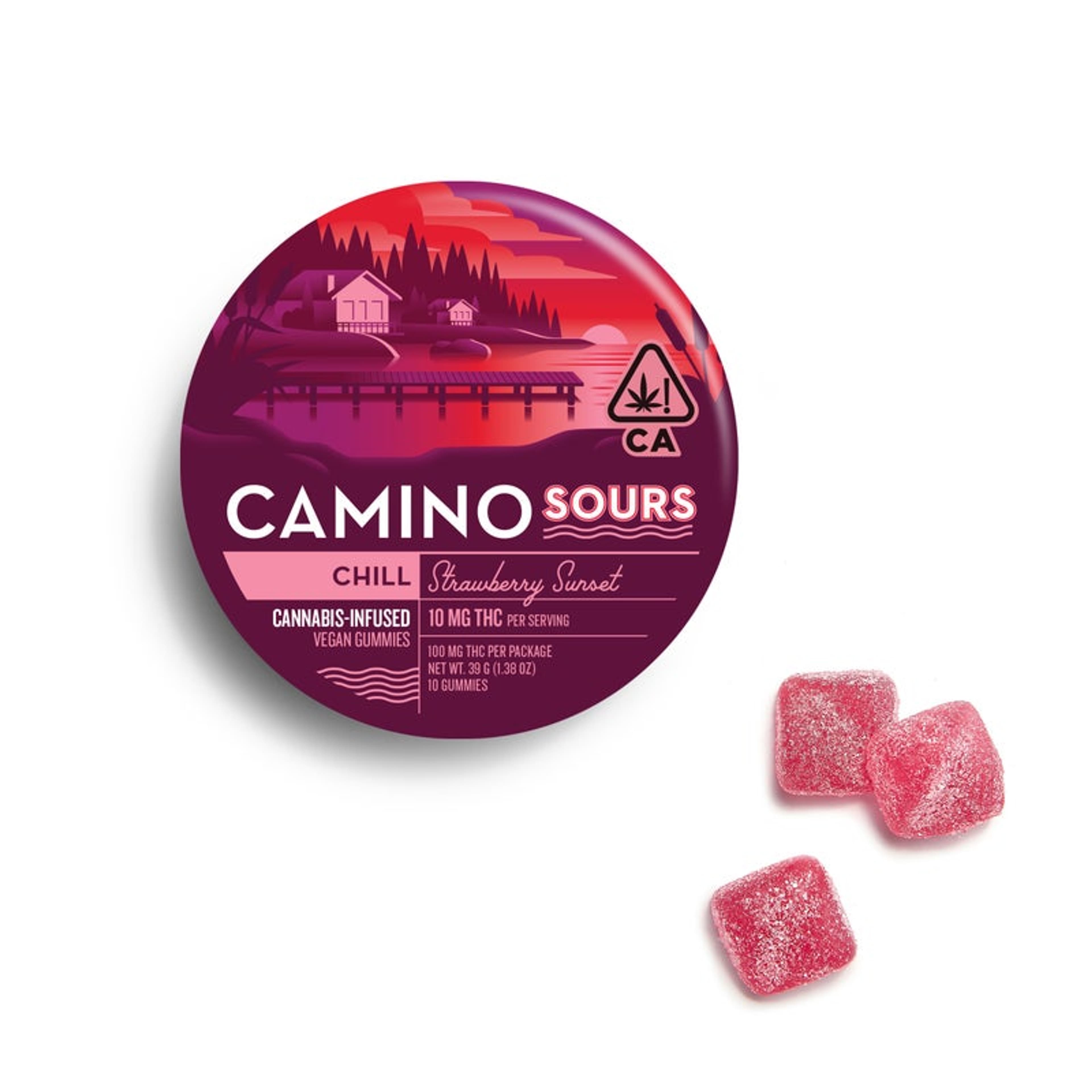 Sours Strawberry Sunset Gummies 10Pk Camino - Kiva - - $19.74 - Edible