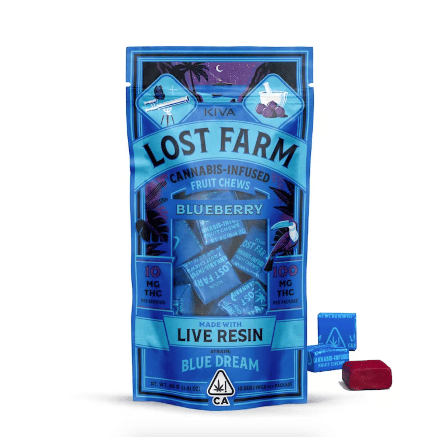 Lost Farm Blueberry x Blue Dream Chews - Kiva -  - $25 - Edibles