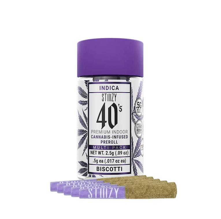 STIIIZY 40's | .5gx5pk - Biscotti - Infused Pre-Rolls - Indica - STIIIZY -  - $33 - Pre-Rolls