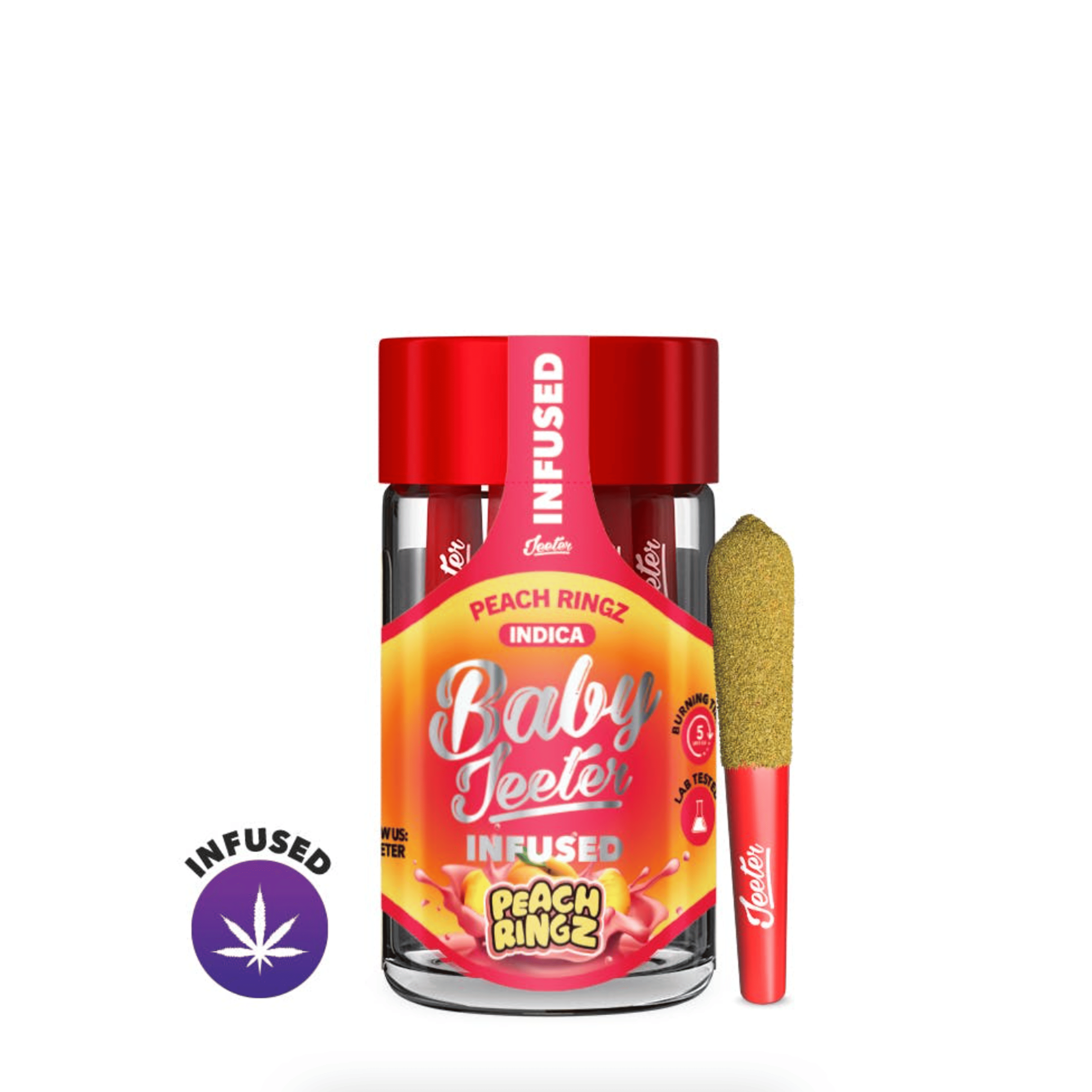 Peaches Baby Jeeters Preroll 5 Pack 2.5g - Jeeter - - $42.50 - Pre-Rolls