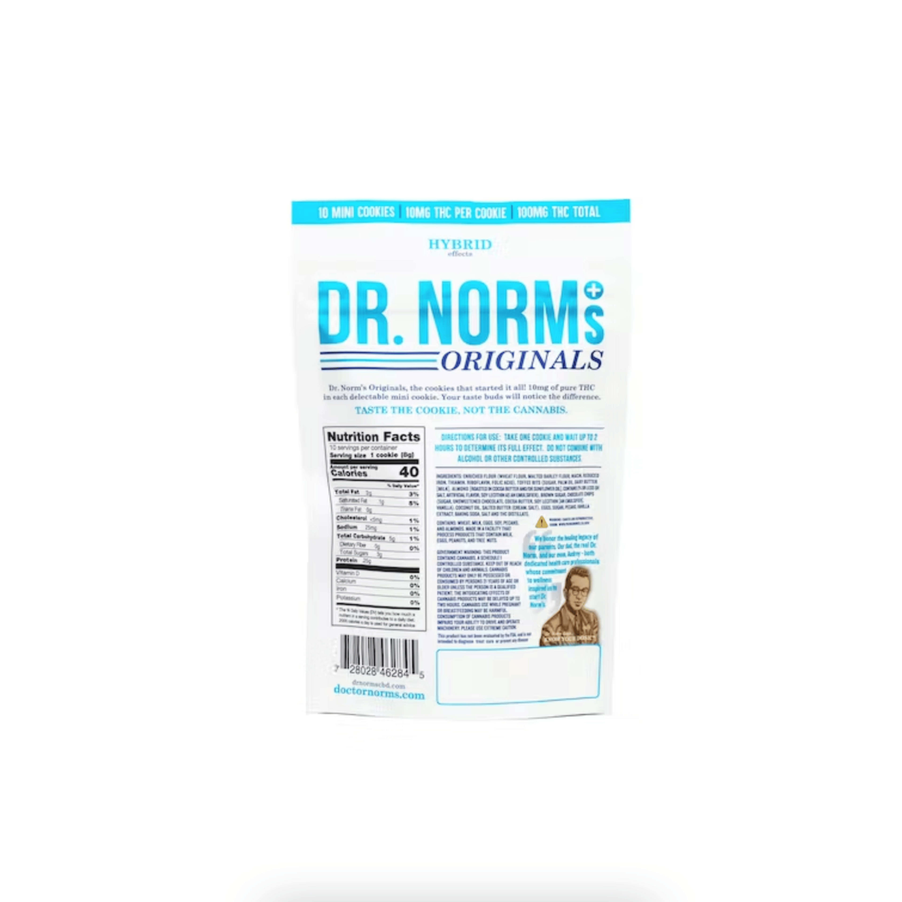 Dr. Norms- Chocolate Chip (10 cookies) - Dr. Norm's - - $17.50 - Edibles