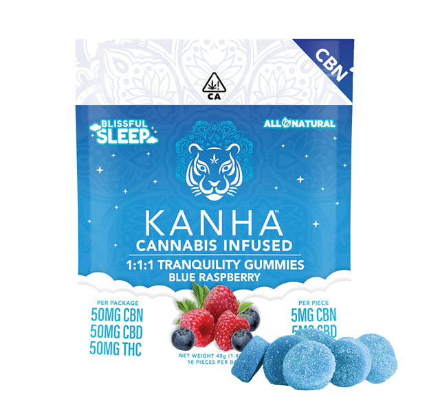 Tranquility 1:1:1 | Blue Raspberry | 50mg CBN/CBD/THC