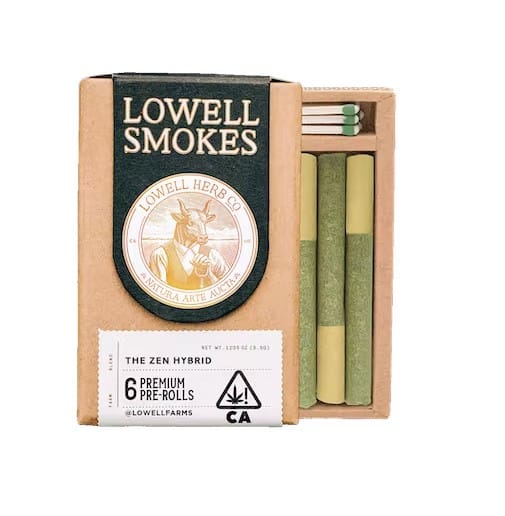 $49.29 Lowell 6 Pack Smokes Zen Hybrid Joints - Lowell -  - $35.50 - Pre-Rolls