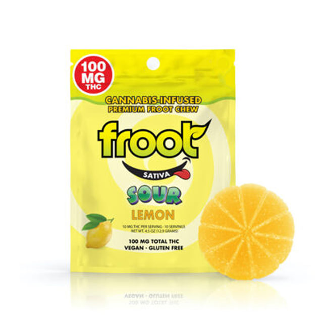 Froot Sour Gummy - Lemon (100mg) *NEXT DAY DELIVERY ONLY*