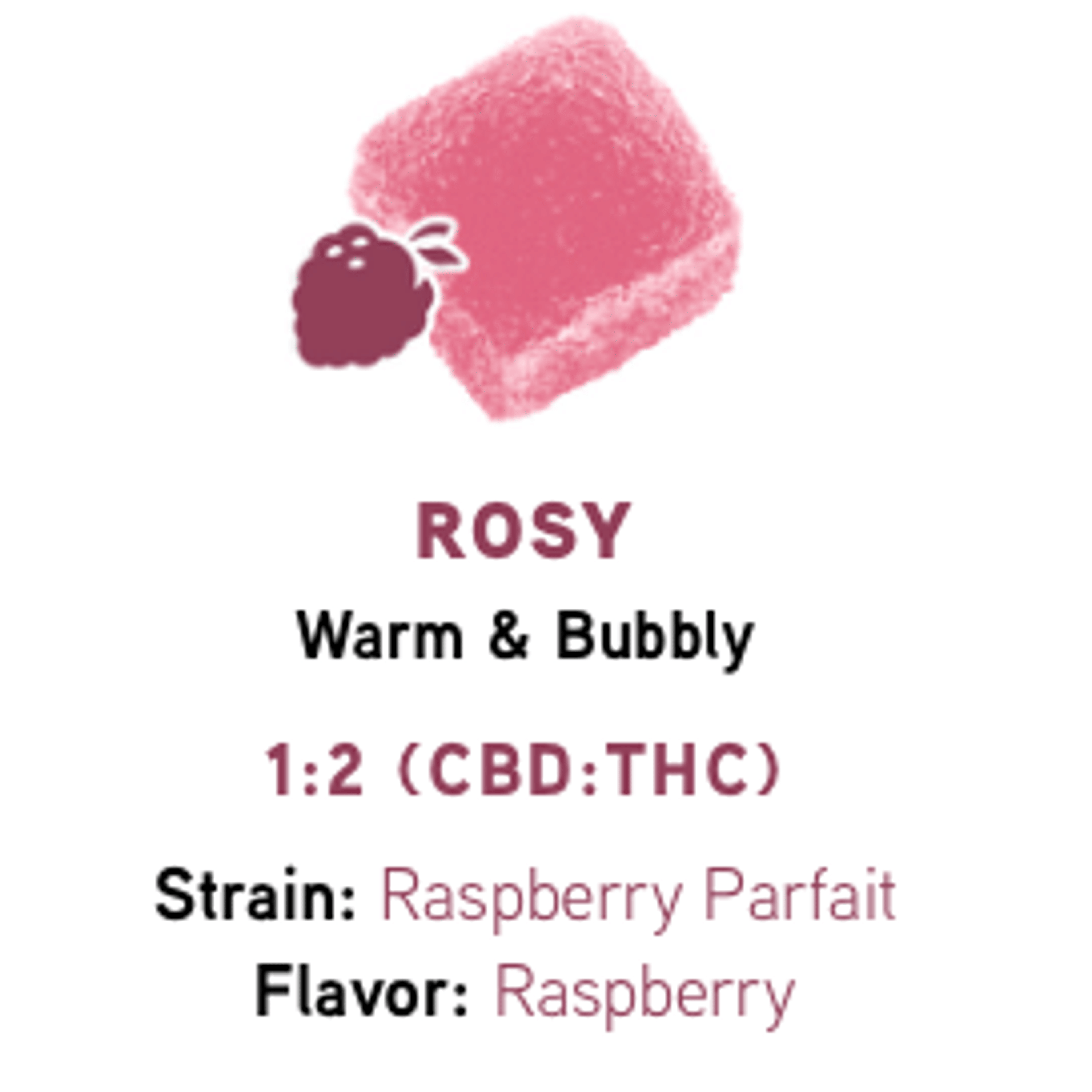 Rosy CBD 1:2 Raspberry Flavored Jelly Single - DROPS - - $7 - Edible
