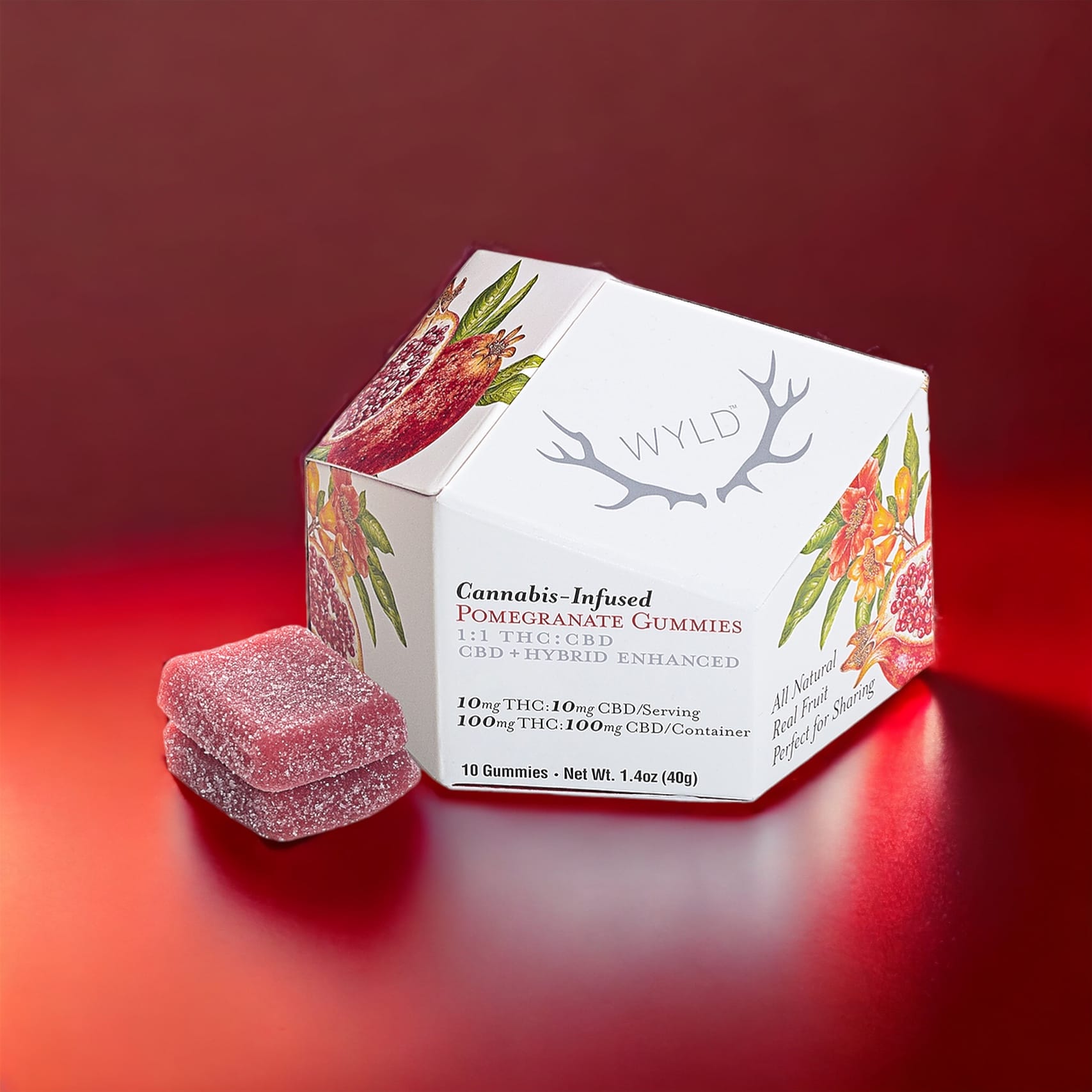 Wyld — Wyld Pomegranate THC - CBD 100mg THC - 100mg CBD, Hybrid Enhanced