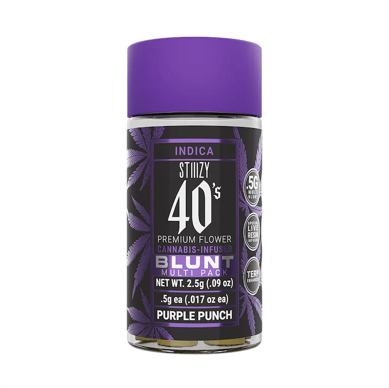 STIIIZY 40's Blunts | .5gx5pk - Purple Punch - Infused - Indica - STIIIZY -  - $34 - Pre-Rolls