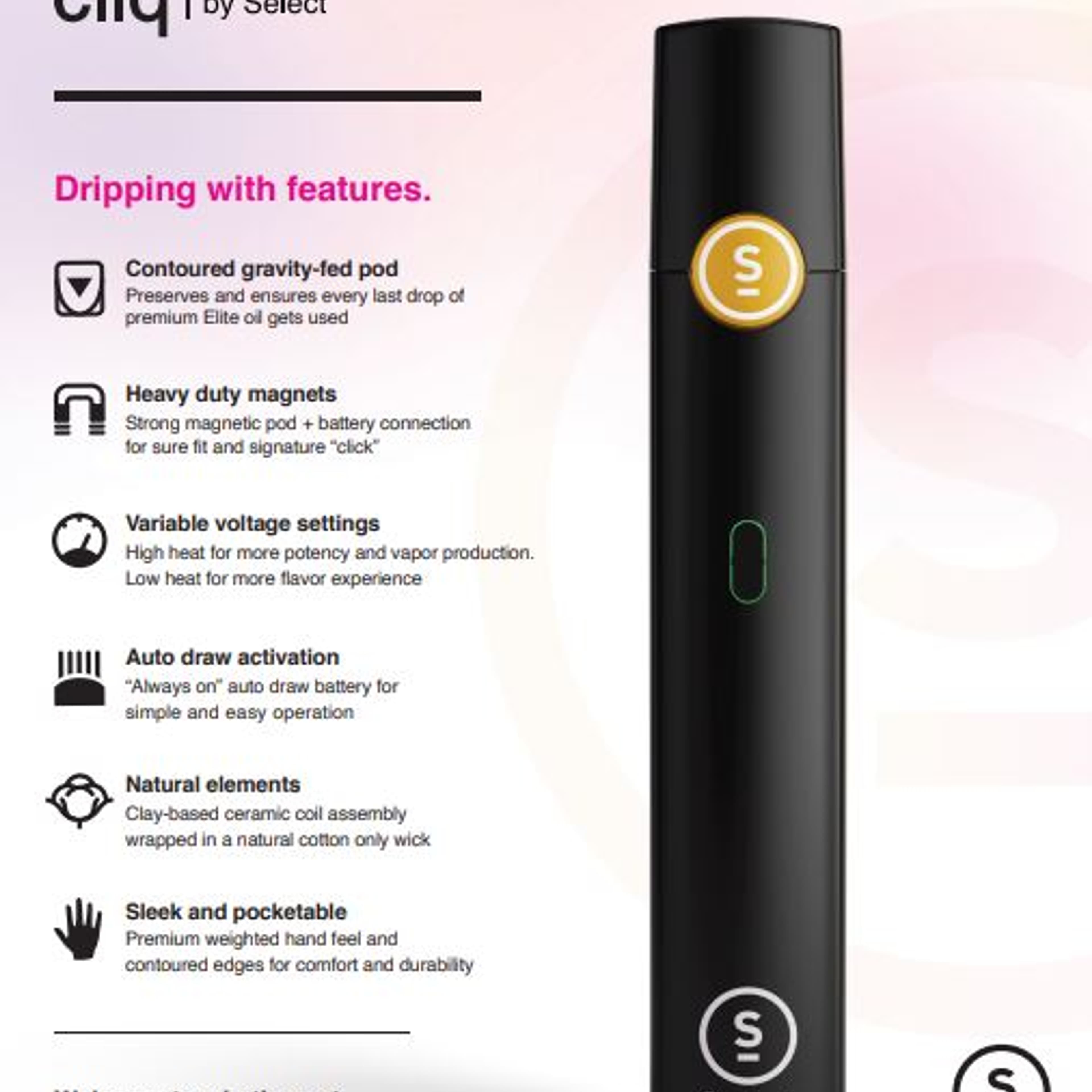 Official CLIQ Battery - Black - Select - - $4.20 - Vape Batteries